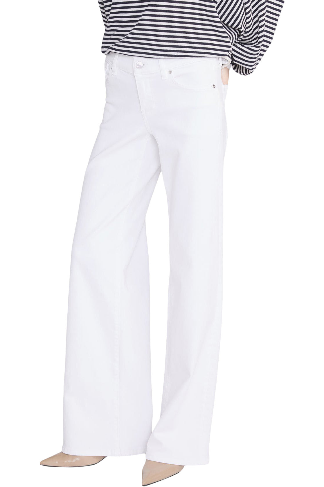 Frame Denim Low Rise Le Slim Palazzo in White