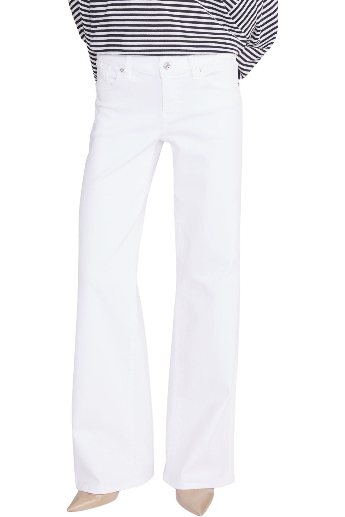 Frame Denim Low Rise Le Slim Palazzo in White