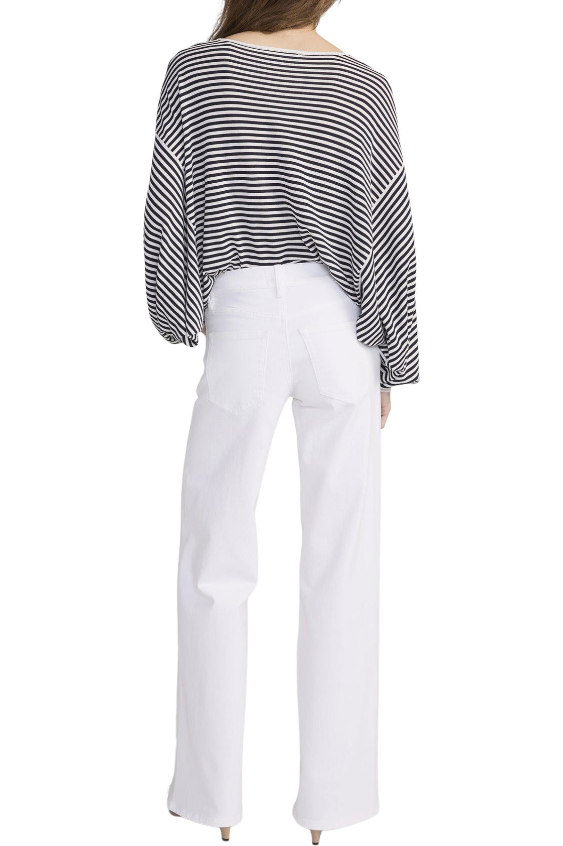 Frame Denim Low Rise Le Slim Palazzo in White