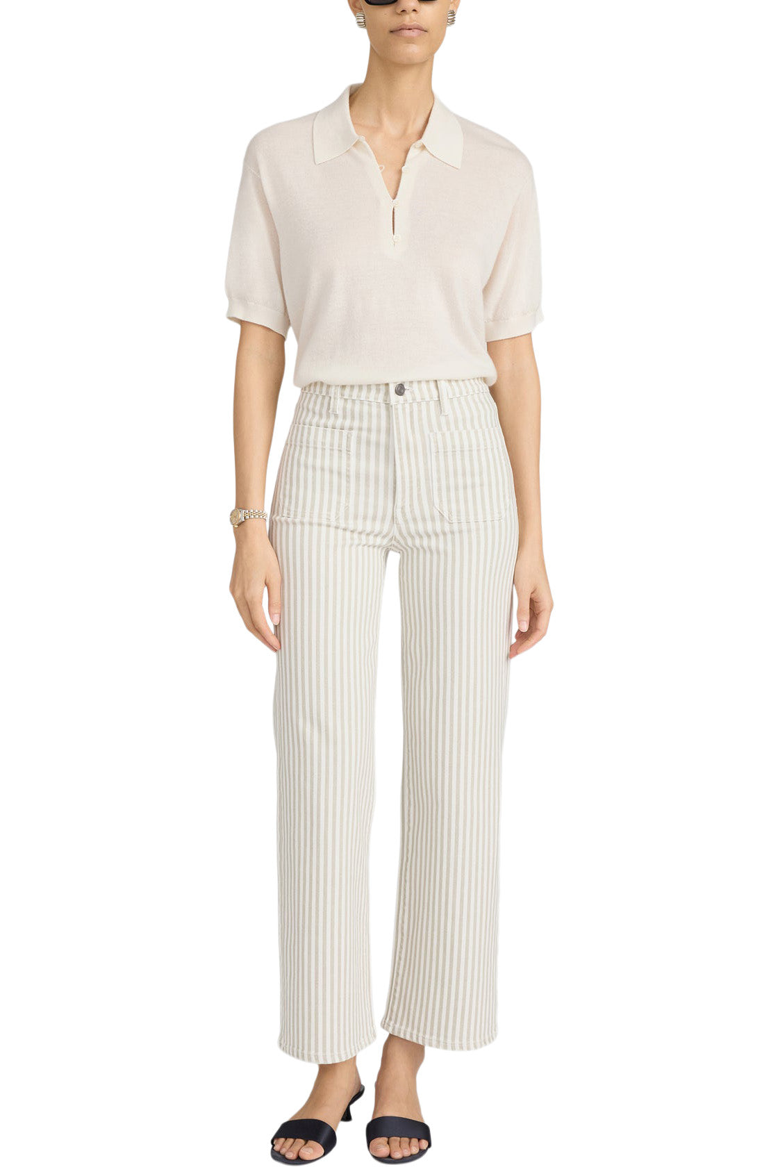 Frame Denim Anchor Pant in Flax Stripe