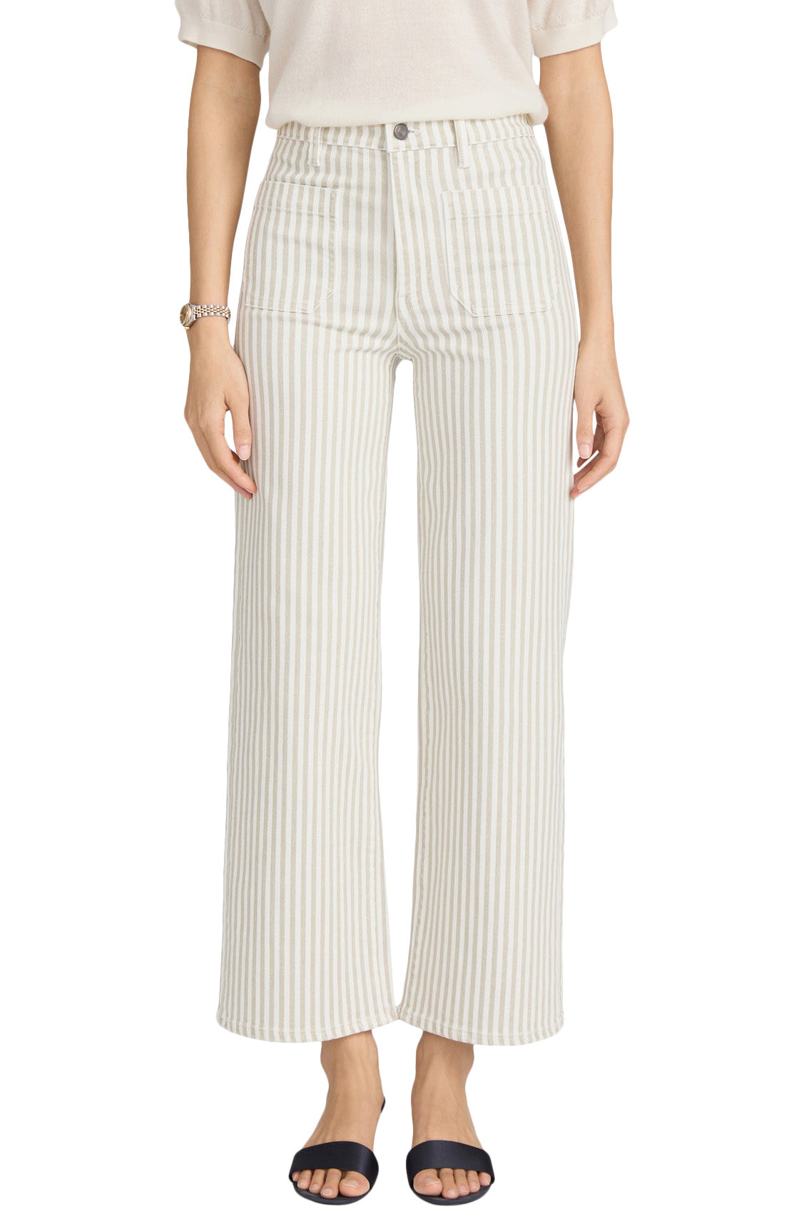Frame Denim Anchor Pant in Flax Stripe