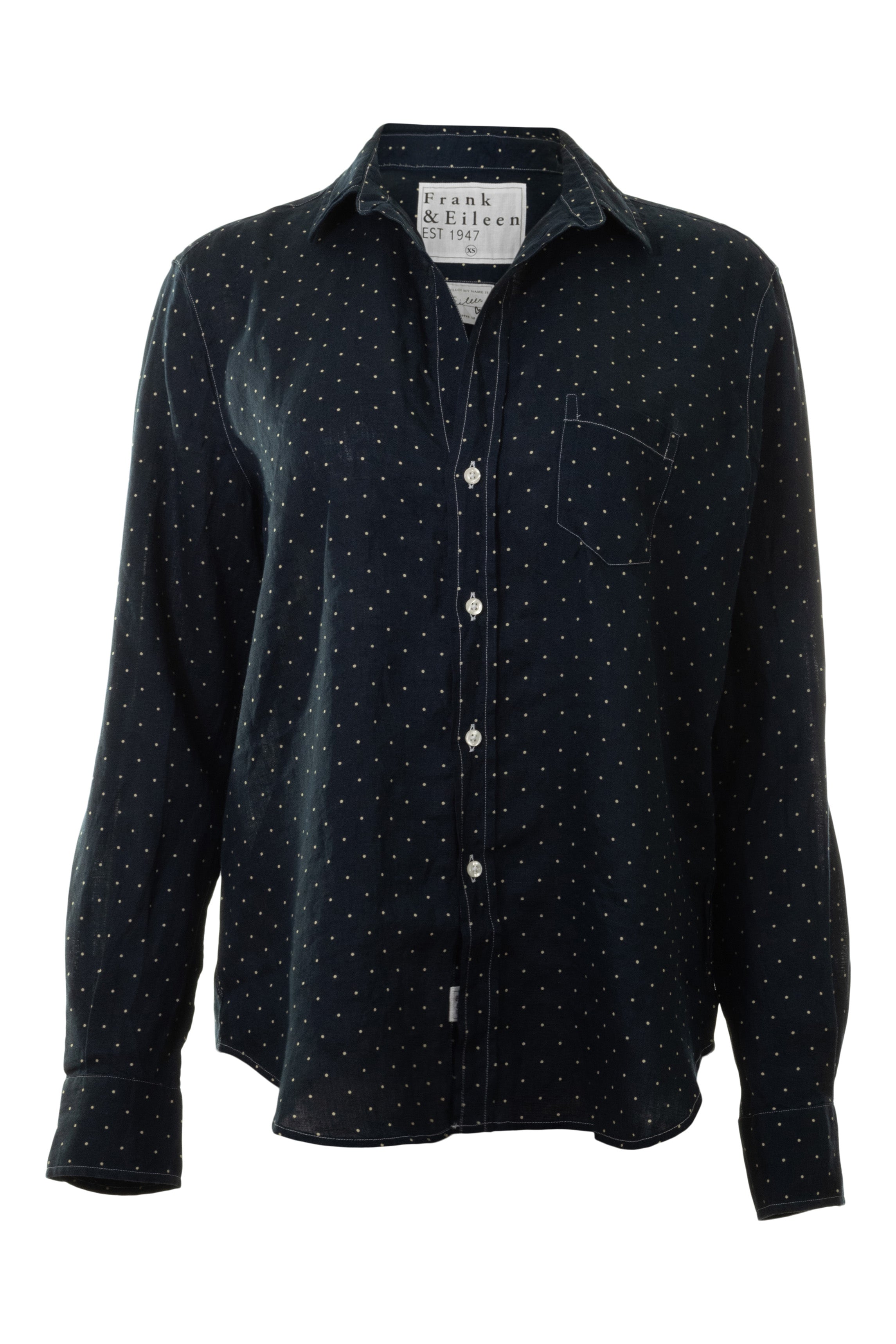 Frank & Eileen Eileen Relaxed Button Up in Navy Dots