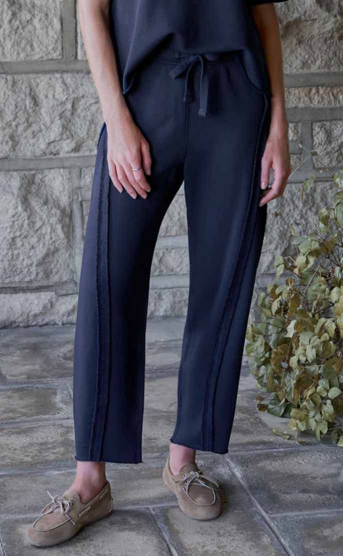 Frank & Eileen Bibi Barrel Leg Sweatpants in Classic Navy