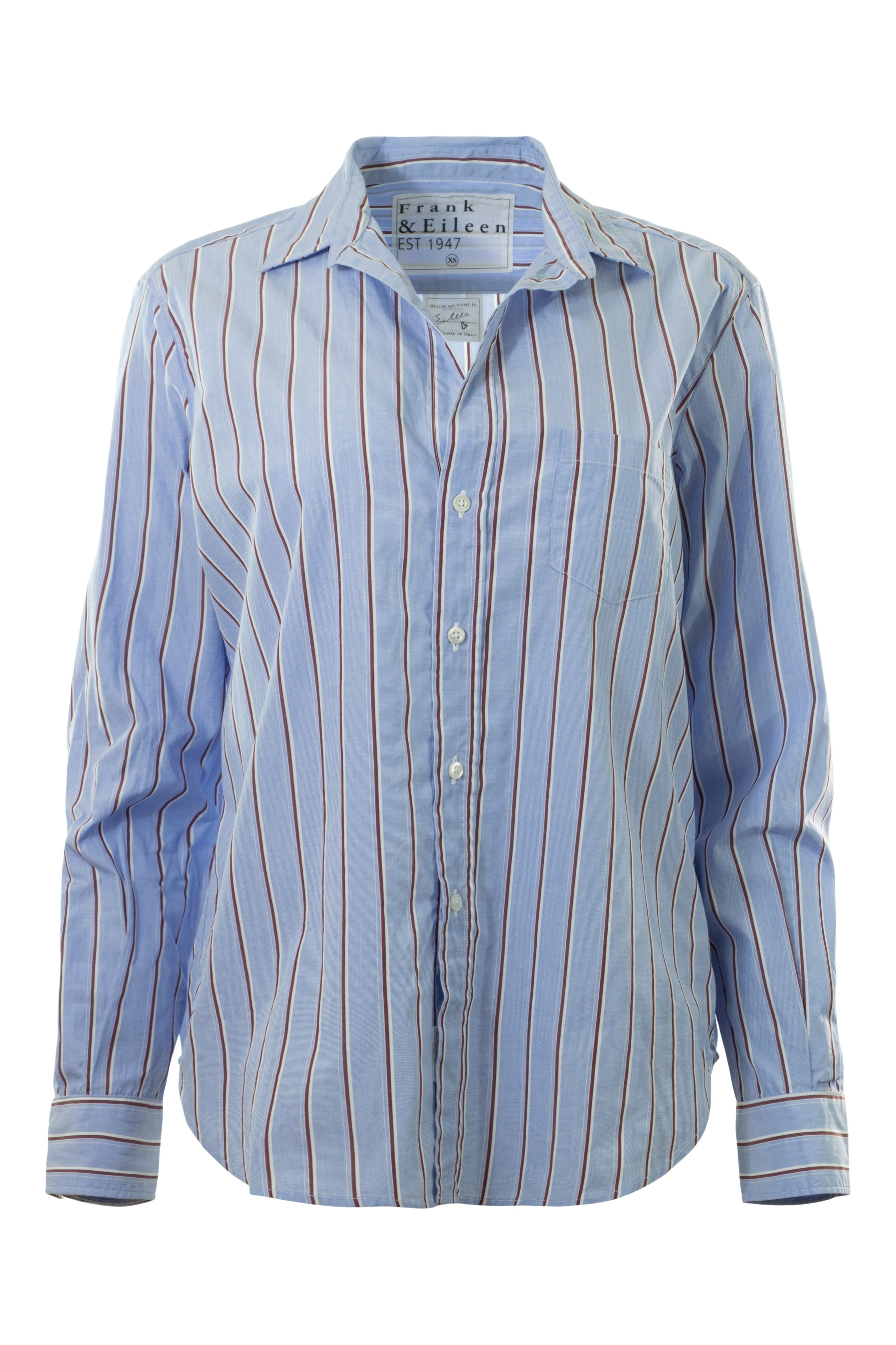 Frank & Eileen Eileen Relaxed Button-Up Shirt in Blue Red White Stripe