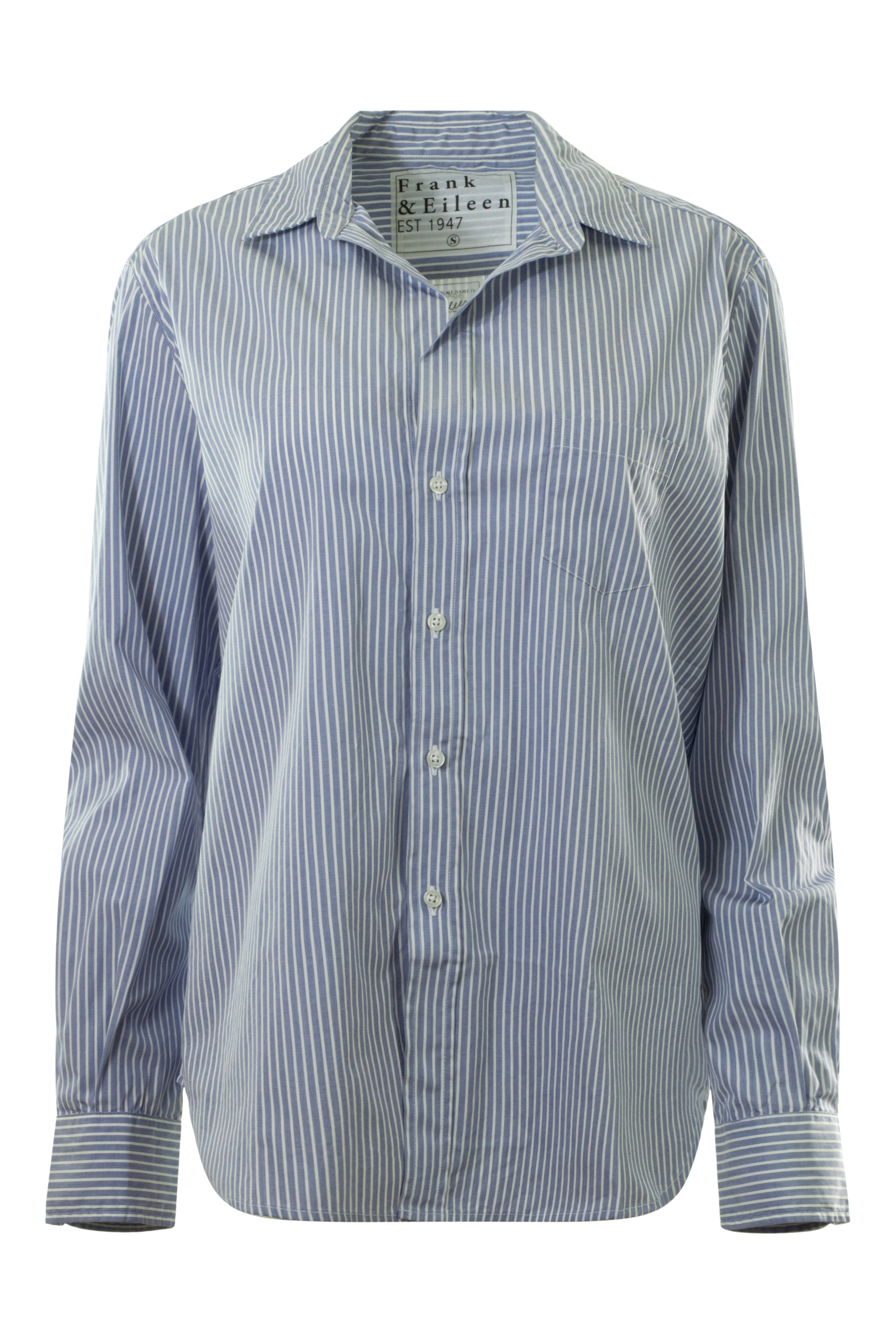 Frank & Eileen Eileen Relaxed Button-Up Shirt in Blue White Stripe