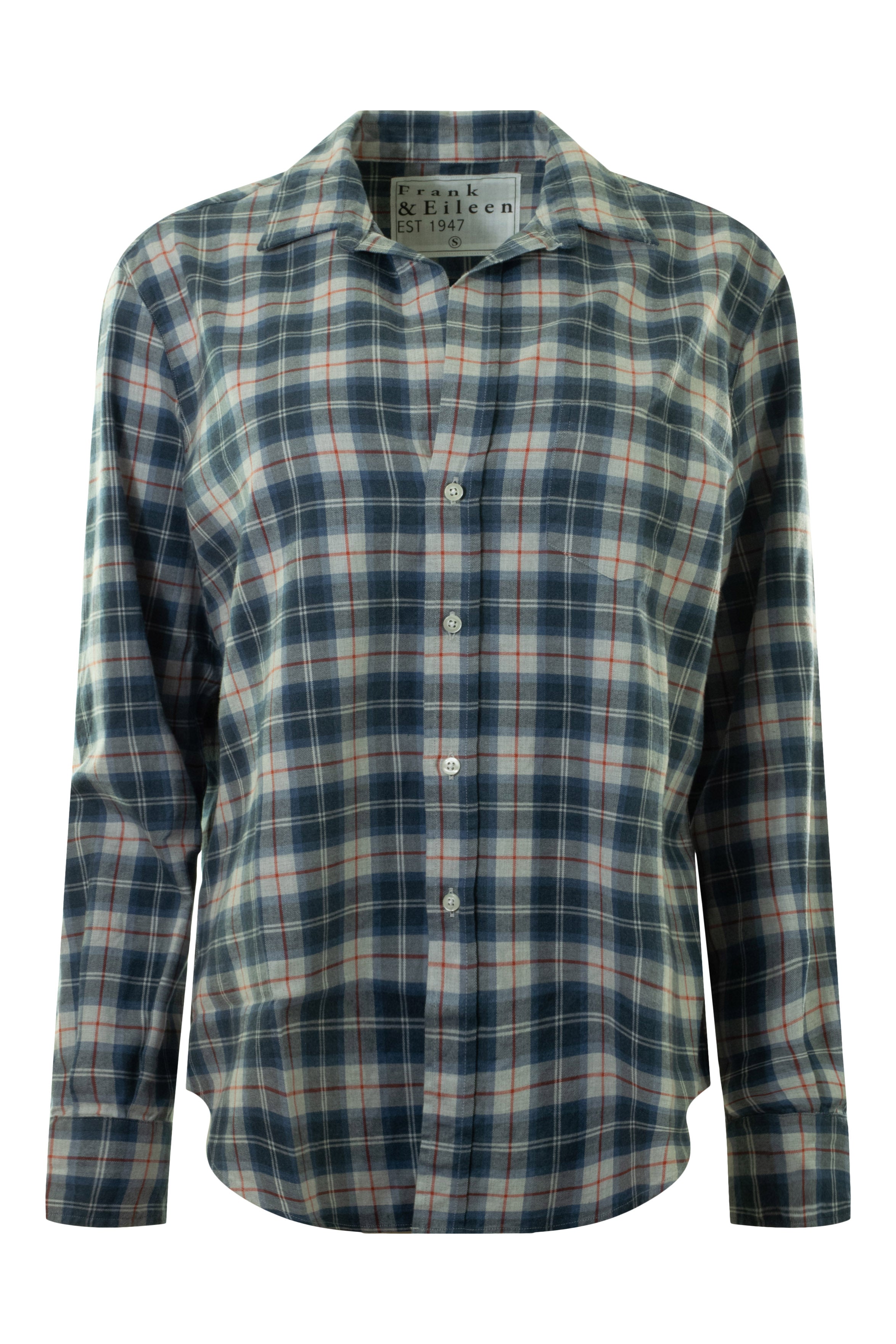 Frank & Eileen Eileen Relaxed Button-Up Shirt in Grey Red Plaid