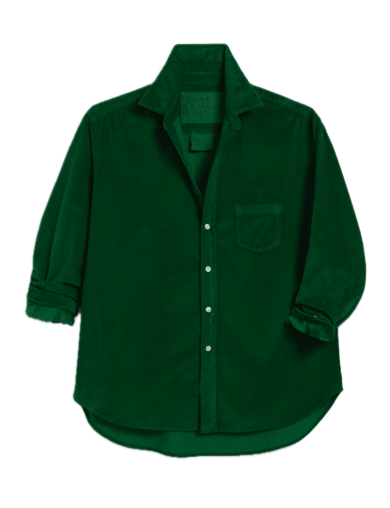 Frank & Eileen Eileen Relaxed Button-Up Shirt in Kelly Green Corduroy