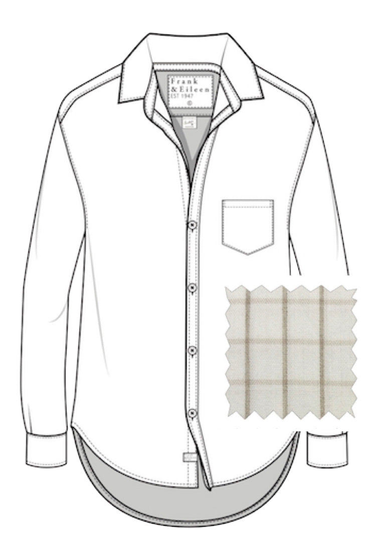 Frank & Eileen Eileen Relaxed Button Up Shirt in Cream Camel Check