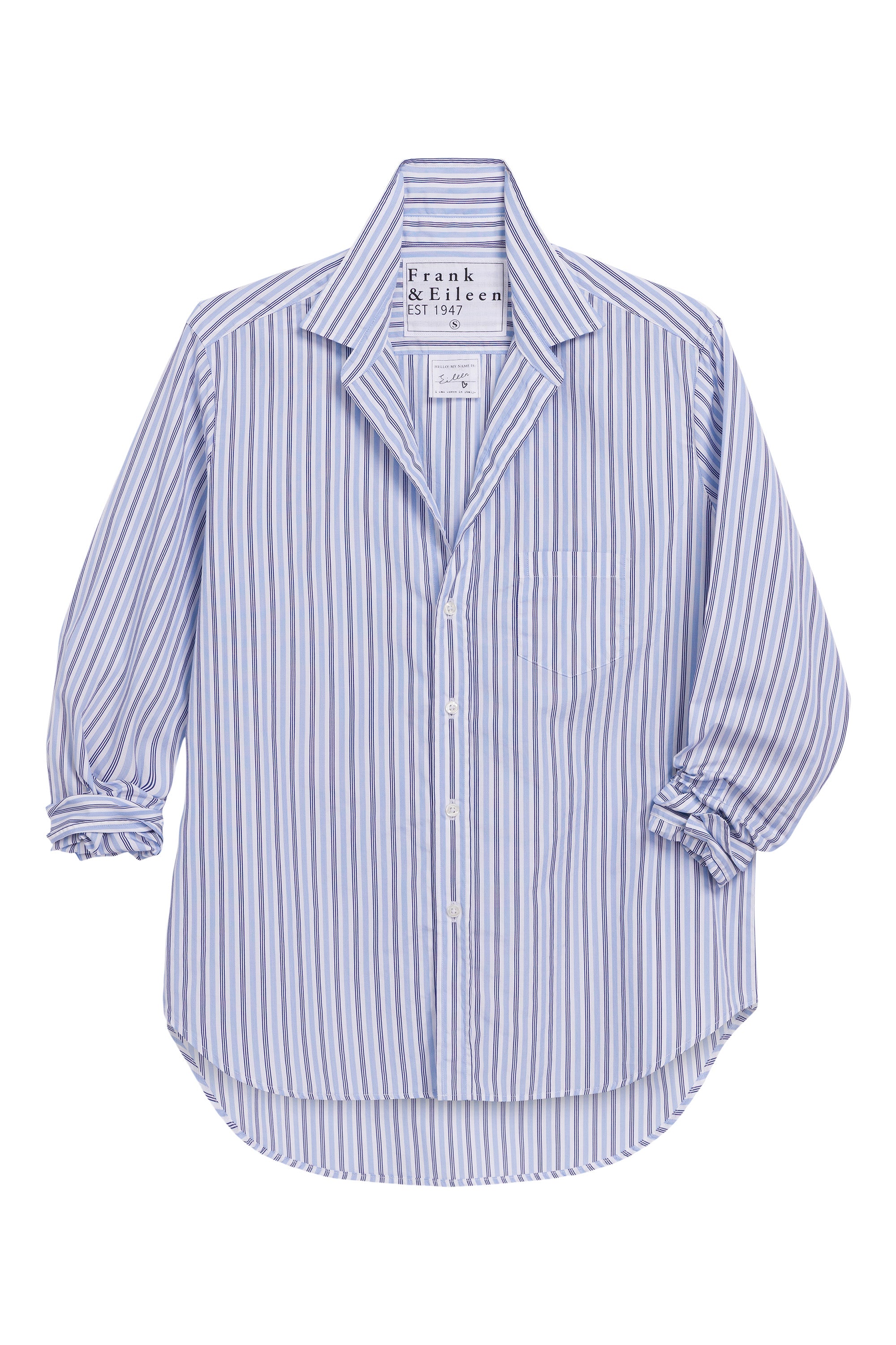 Frank & Eileen Eileen Relaxed Button Up in Blue Navy Multi Stripe