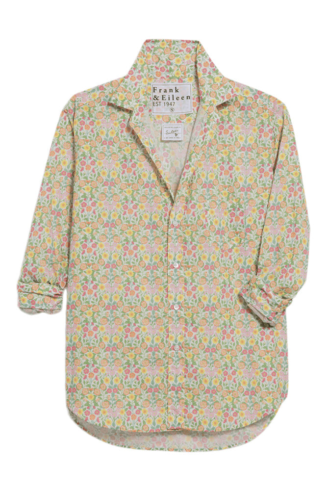 Frank & Eileen Eileen Relaxed Button Up in Orange, Yellow, Pink Floral