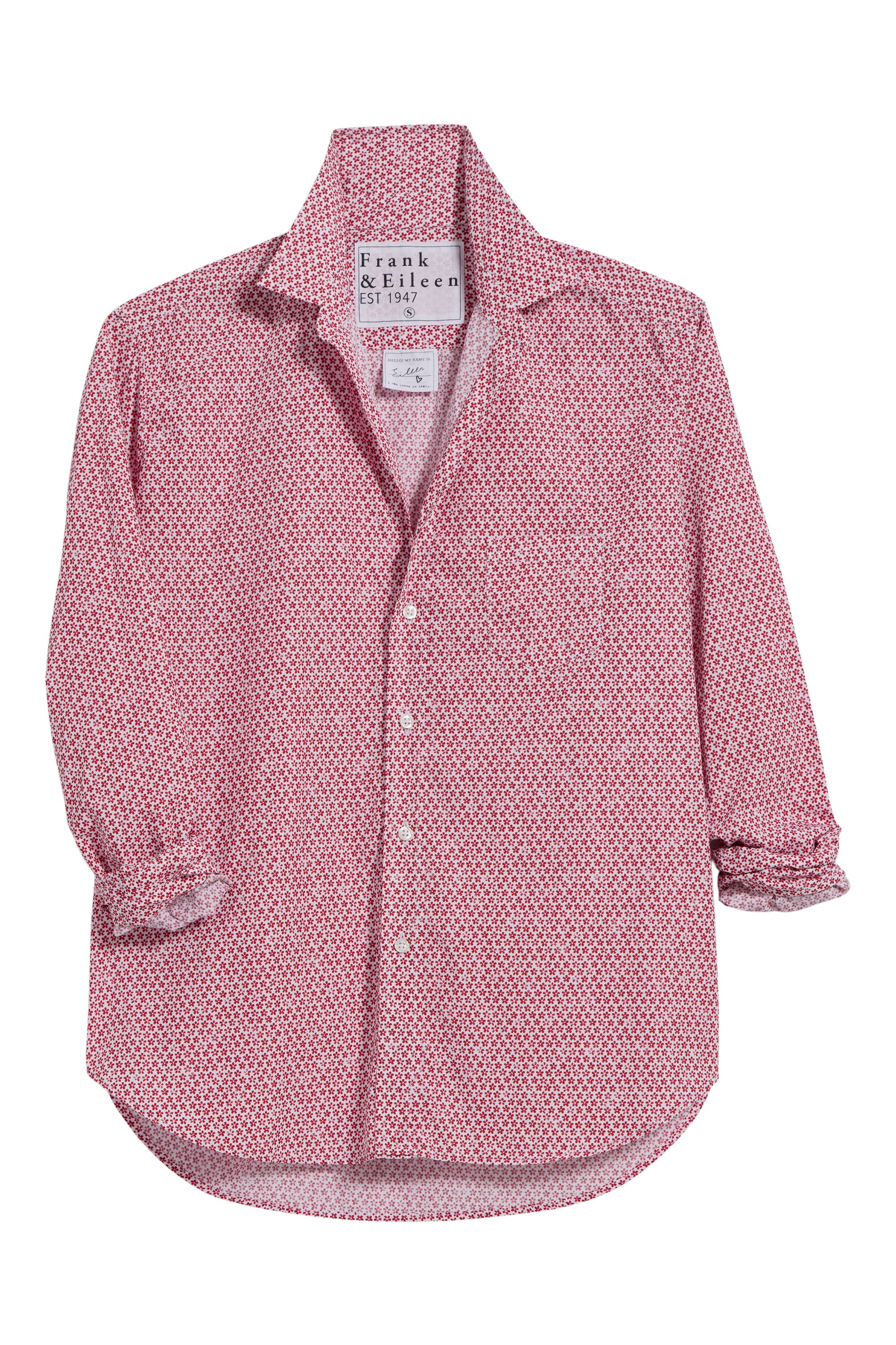 Frank & Eileen Eileen Relaxed Button Up in Small Red Flowers