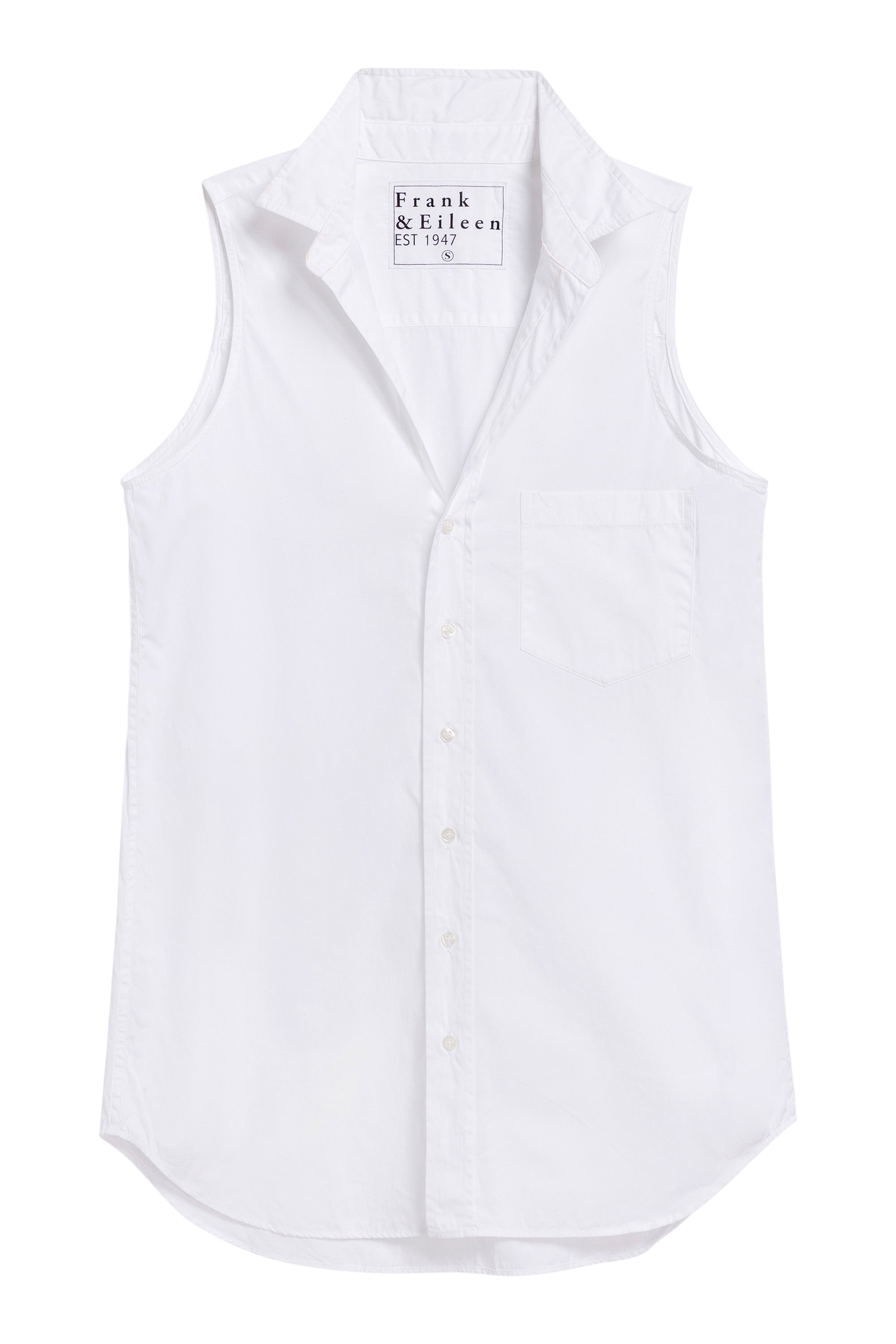 Frank & Eileen Finley Sleeveless Layering Button-Up Shirt
 in White
