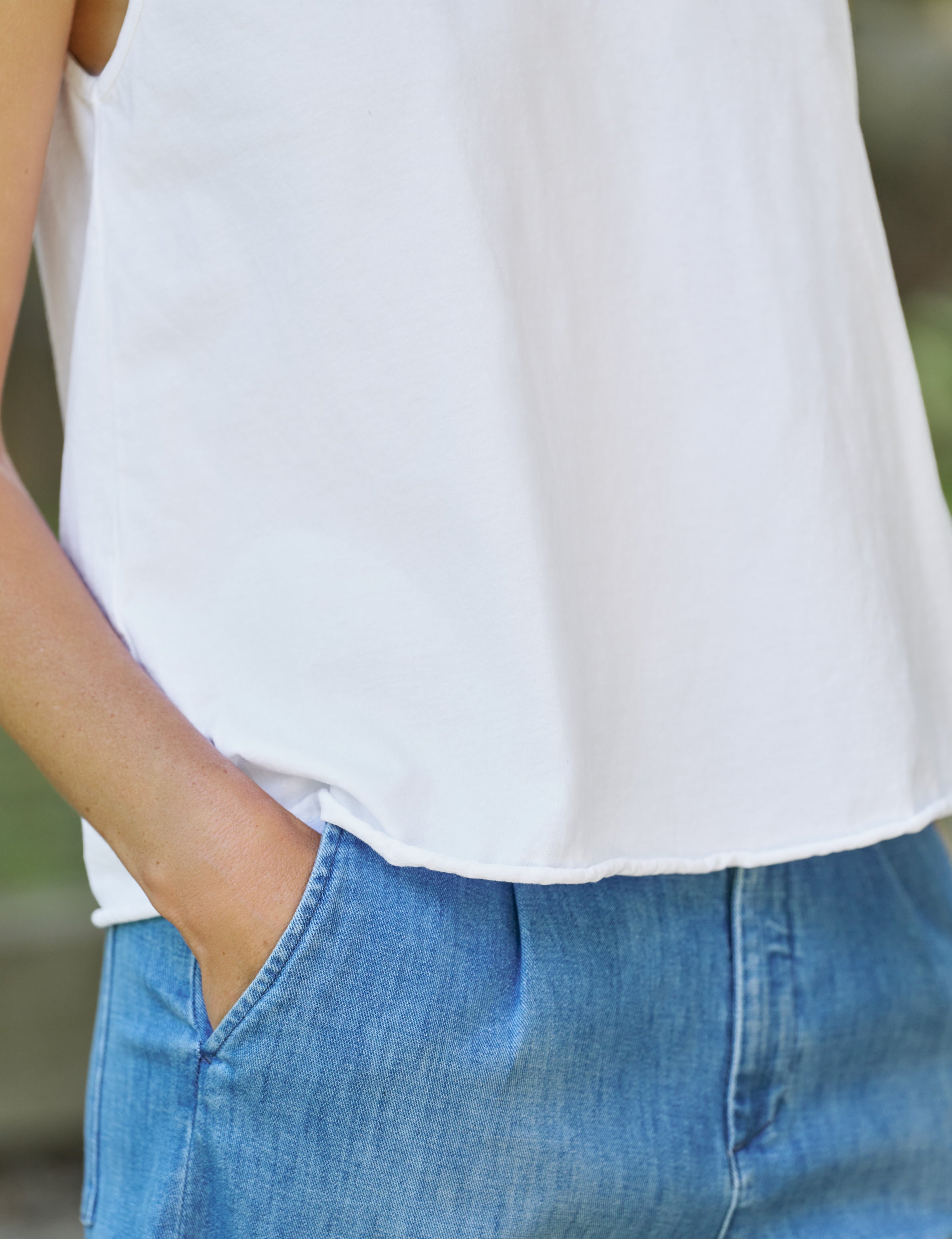 Frank & Eileen Inny Sleeveless Tank in White