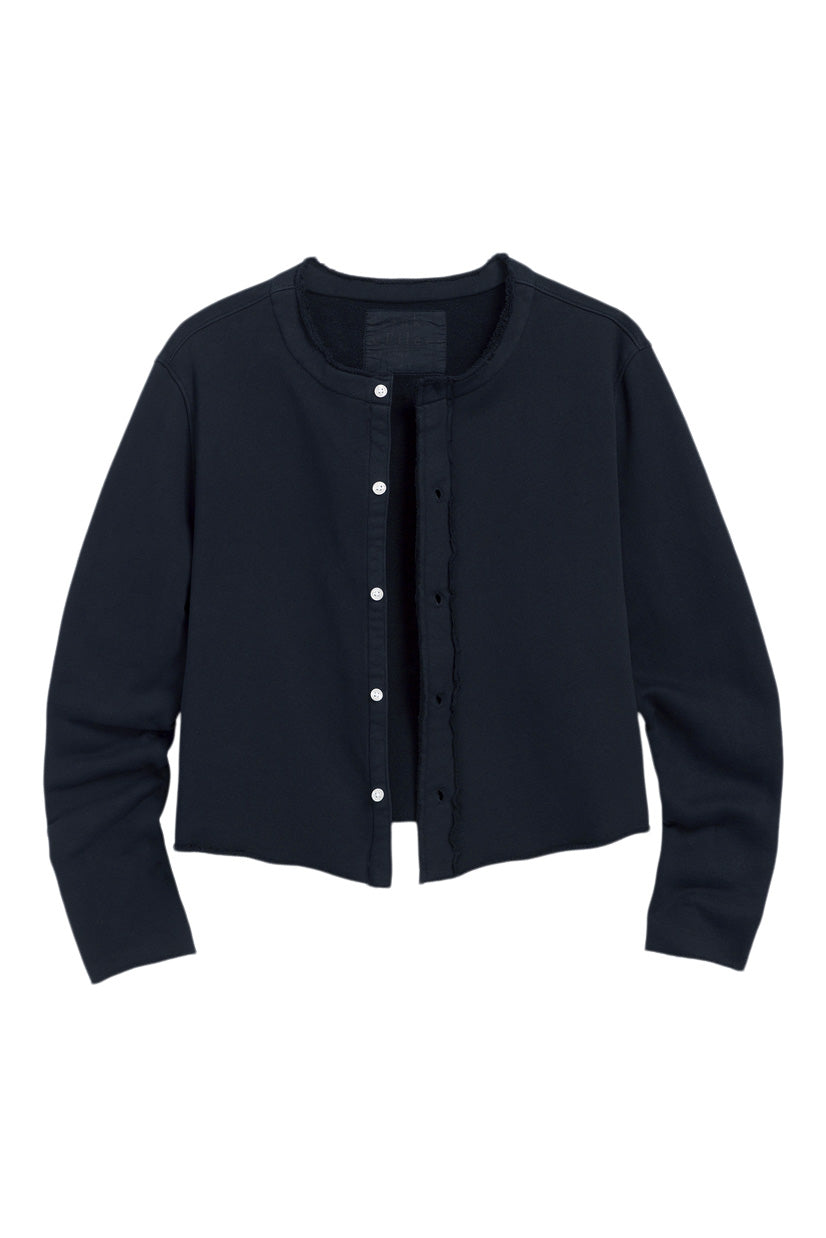 Frank & Eileen Jackie Sweatshirt Cardigan in British Royal Navy