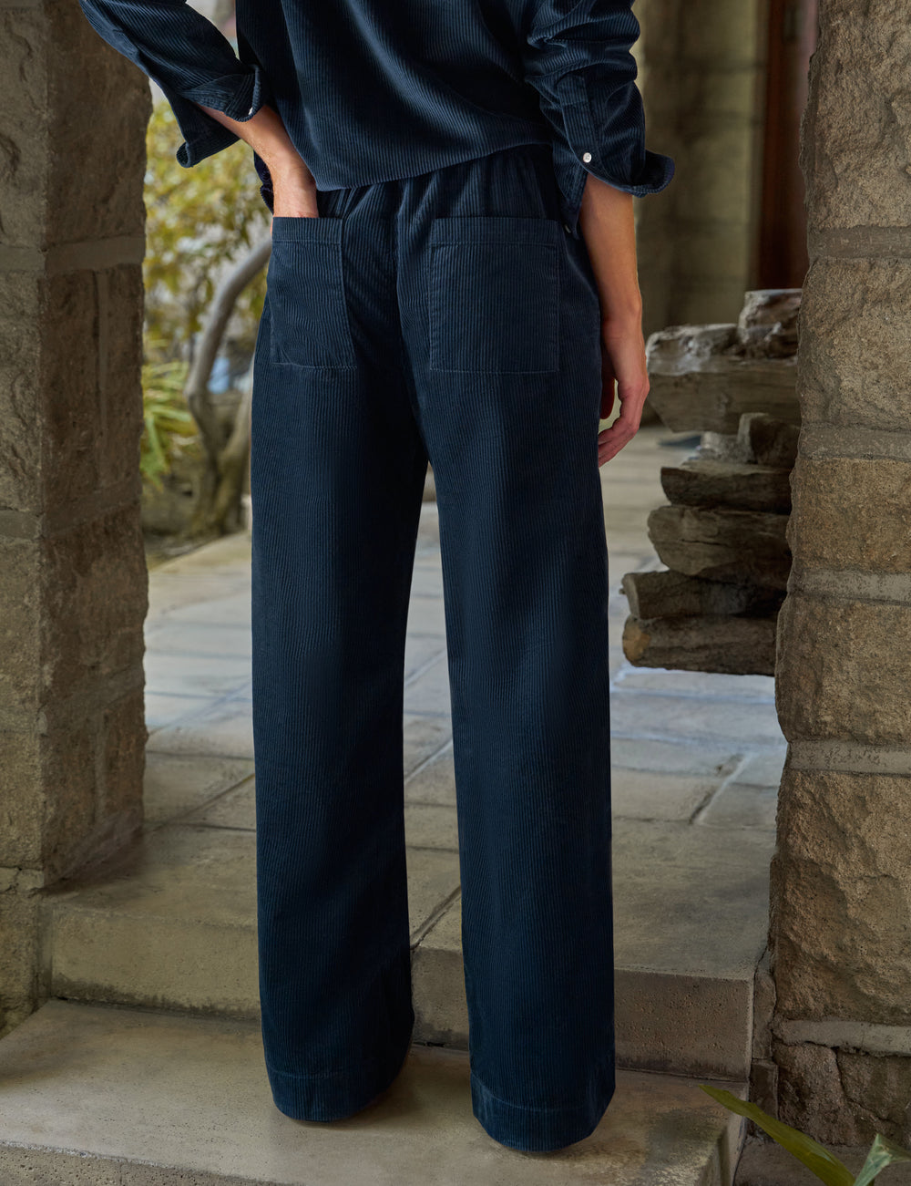 Frank & Eileen Madeline Patch Pocket Pull On Pant in Classic Navy