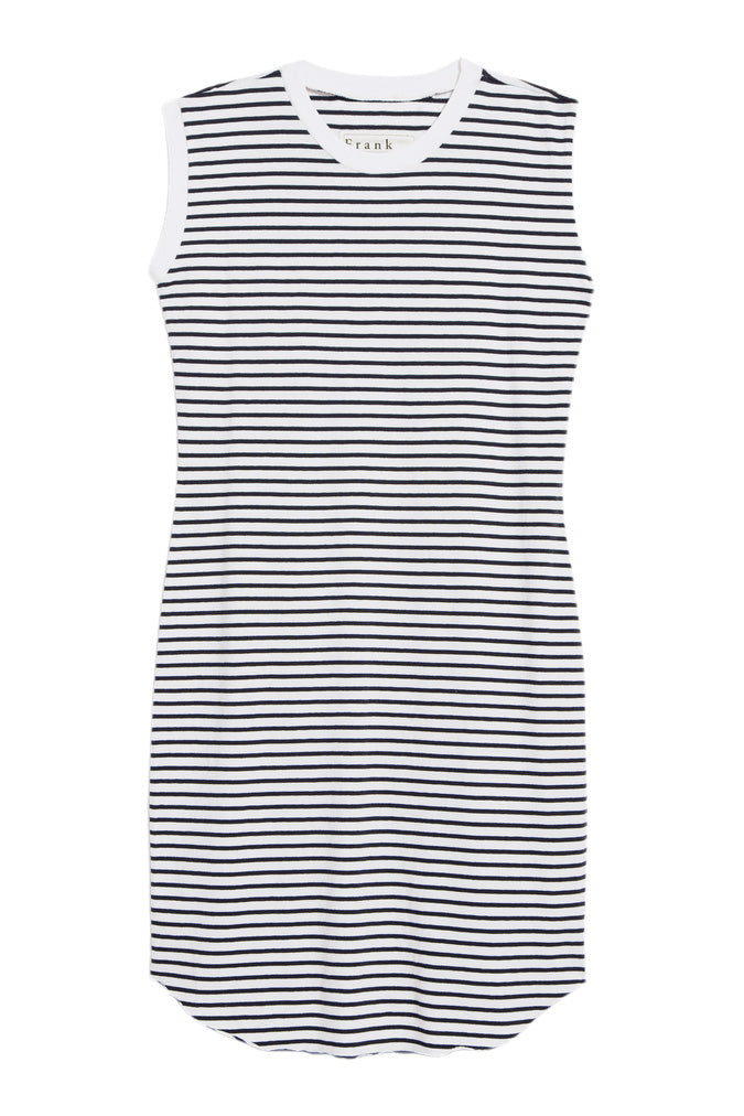 Frank & Eileen Mini Cory Vintage Muscle Tee Dress
 in White and British Royal Navy