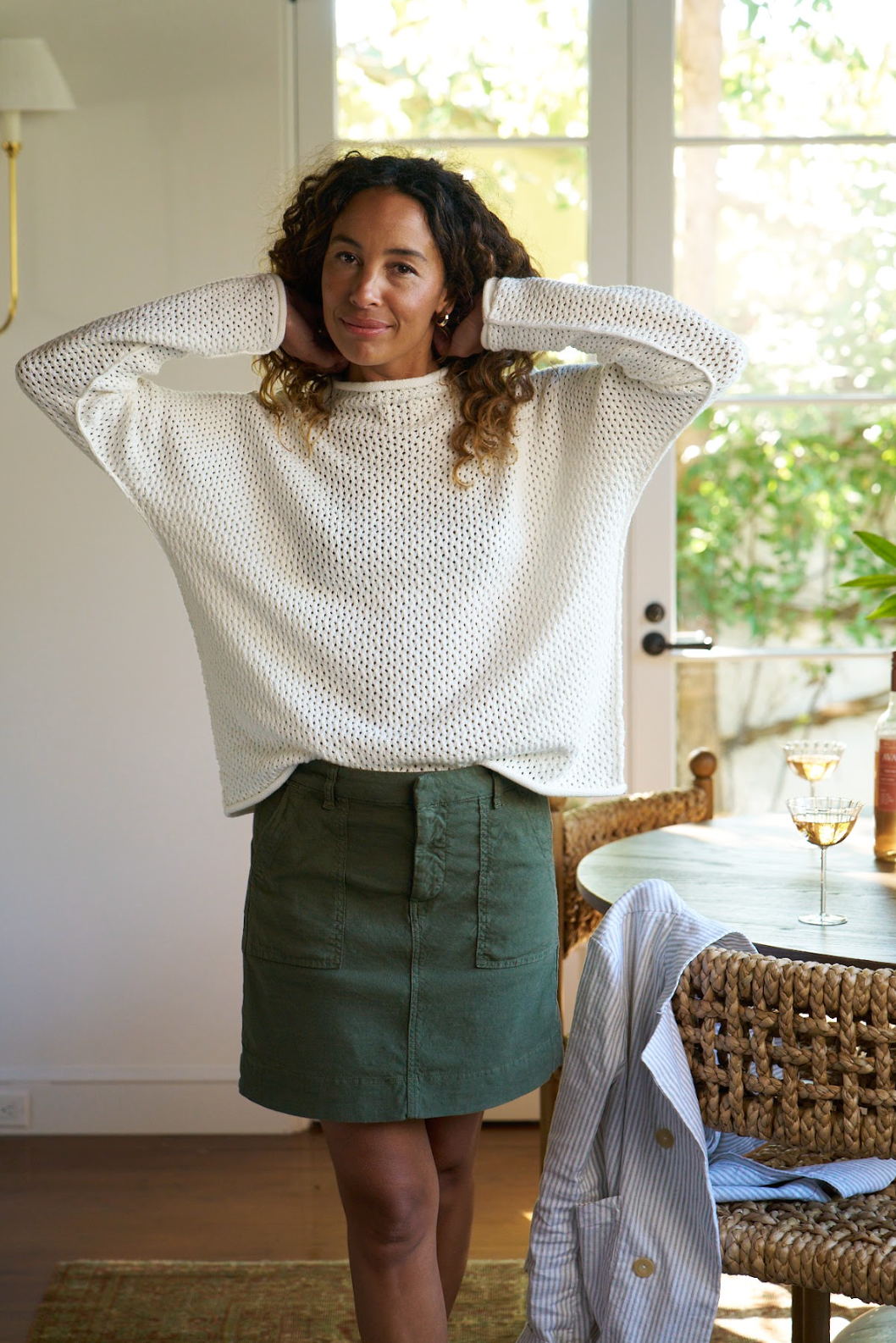Frank & Eileen Monterey Pointelle Sweater in Ivory