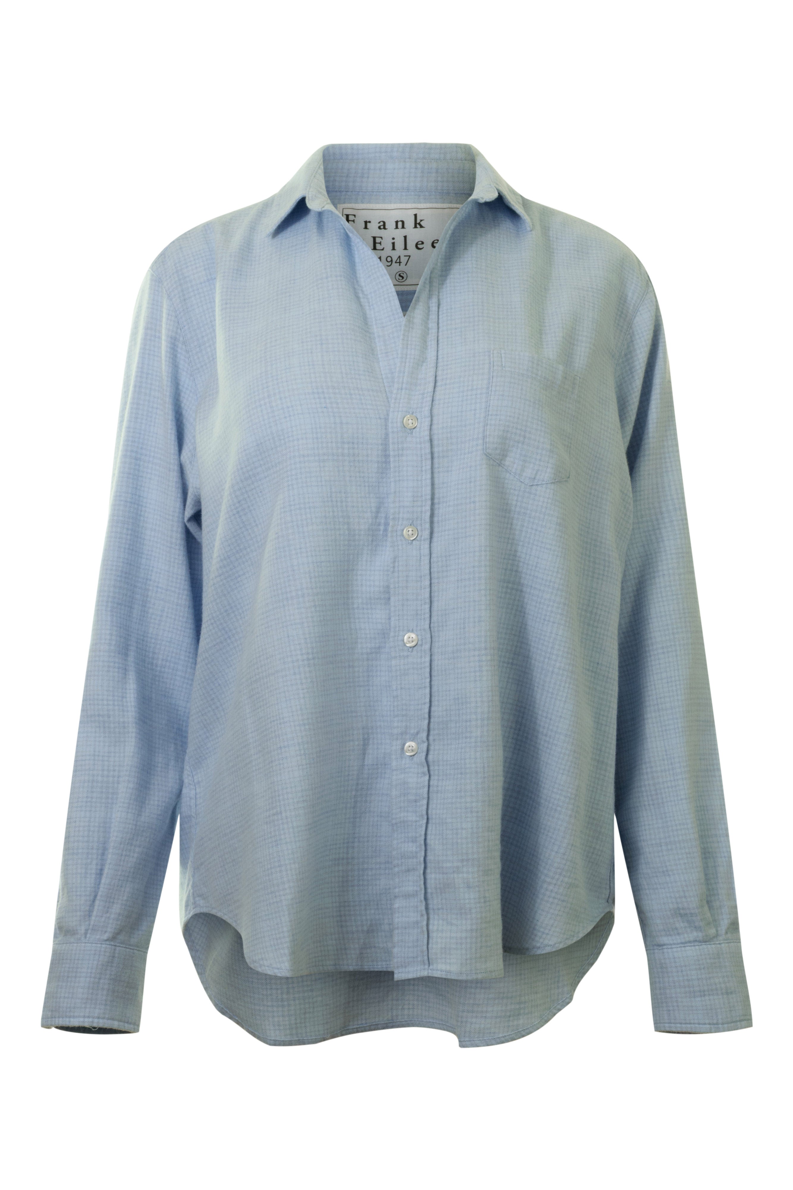 Frank & Eileen Eileen Flannel Relaxed Button Up in Blue on Blue Check