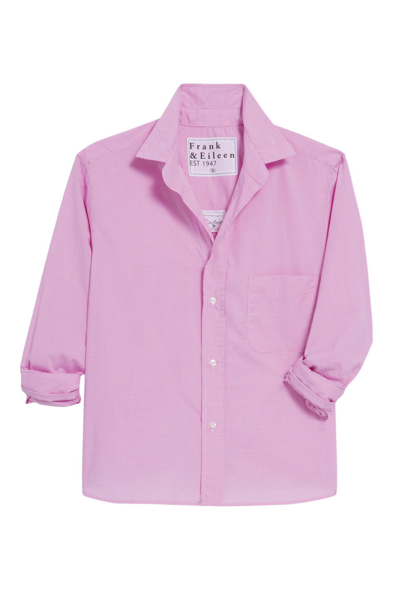 Frank & Eileen Silvio Button Up Shirt in Hot Pink Plaid