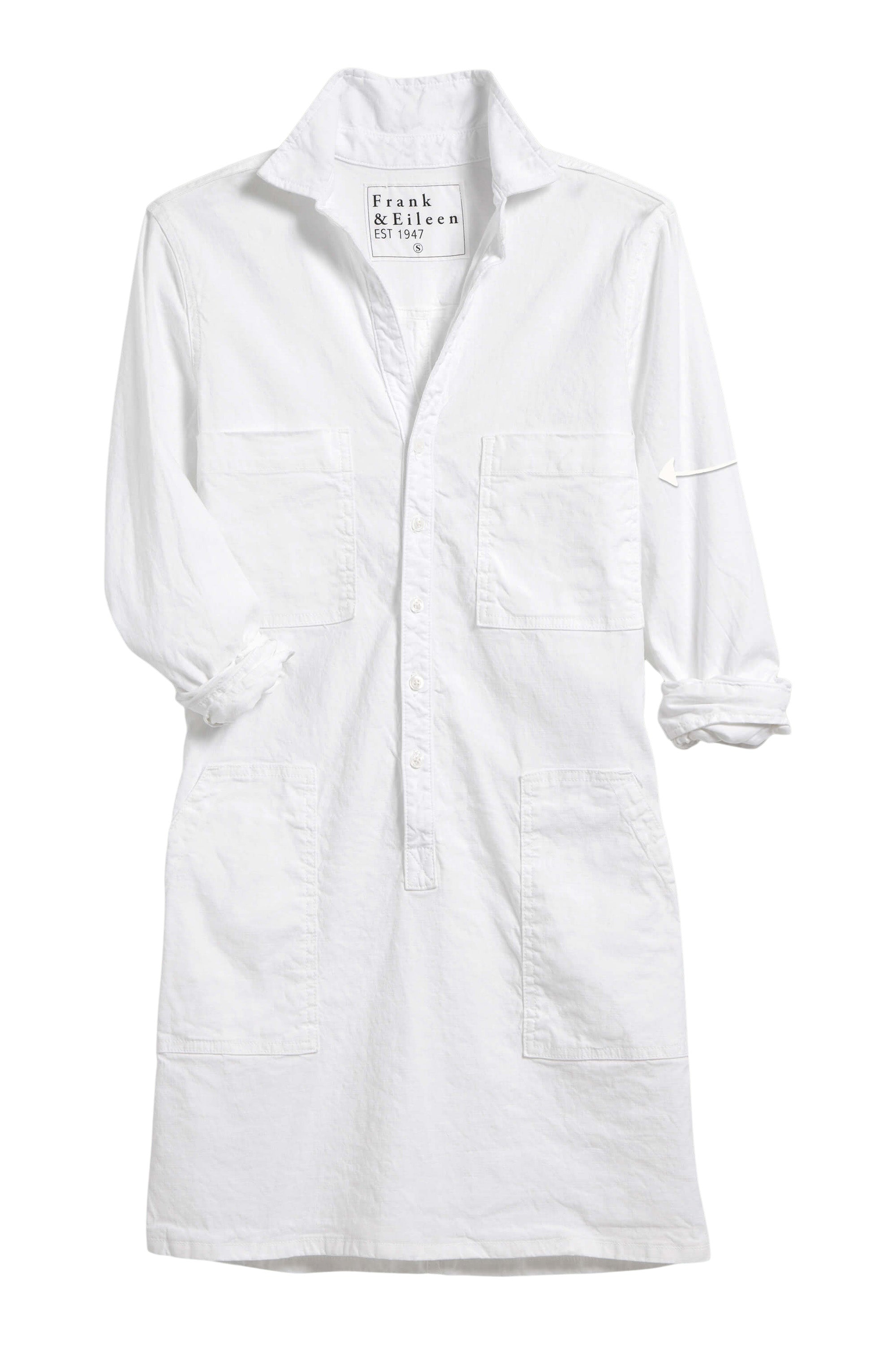 Frank & Eileen Southern Ireland Utility Mini Dress in White