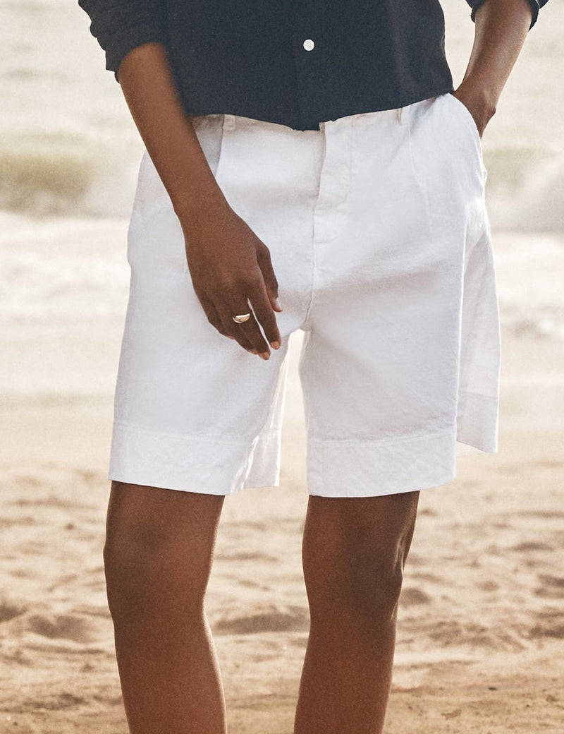 Frank & Eileen Waterford 7.5" 
Golf Short in White Linen