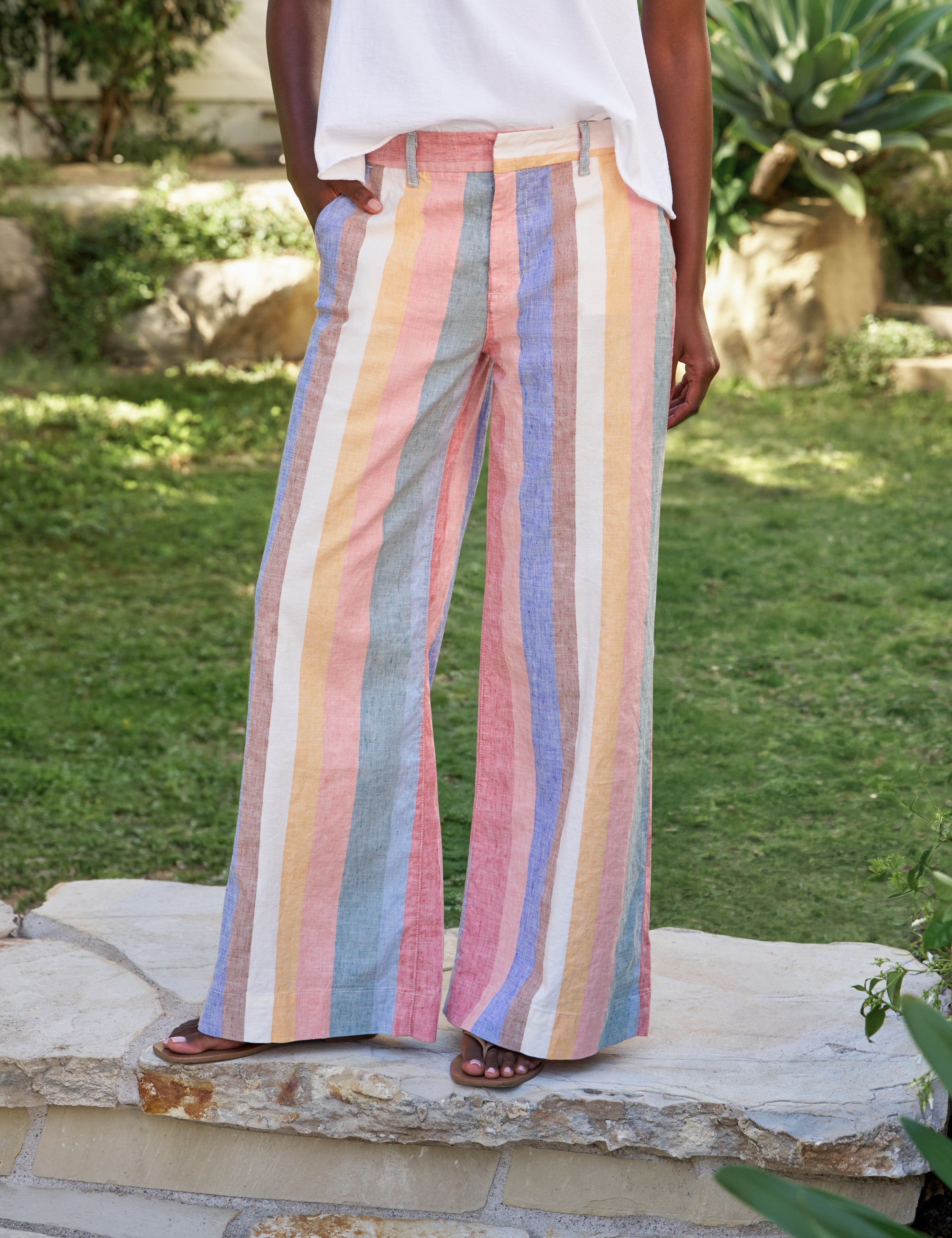 Frank & Eileen West Village NYC Trouser in Cabana Stripe