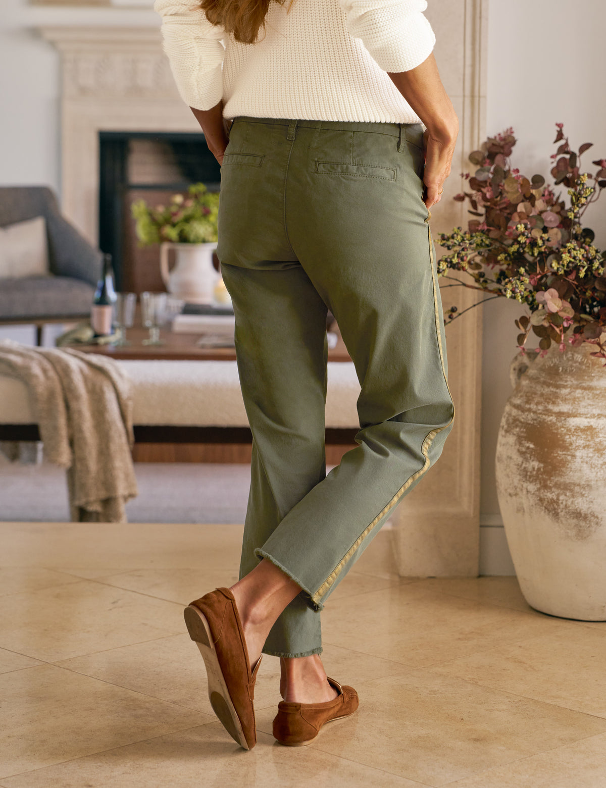 Frank & Eileen Wicklow Italian Chino in Gold Tuxedo Stripe