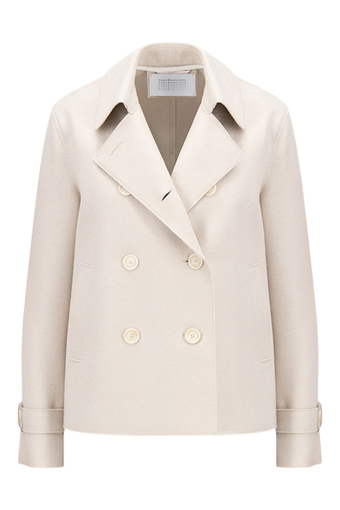 Harris Wharf London Cropped Trench Coat in Cream