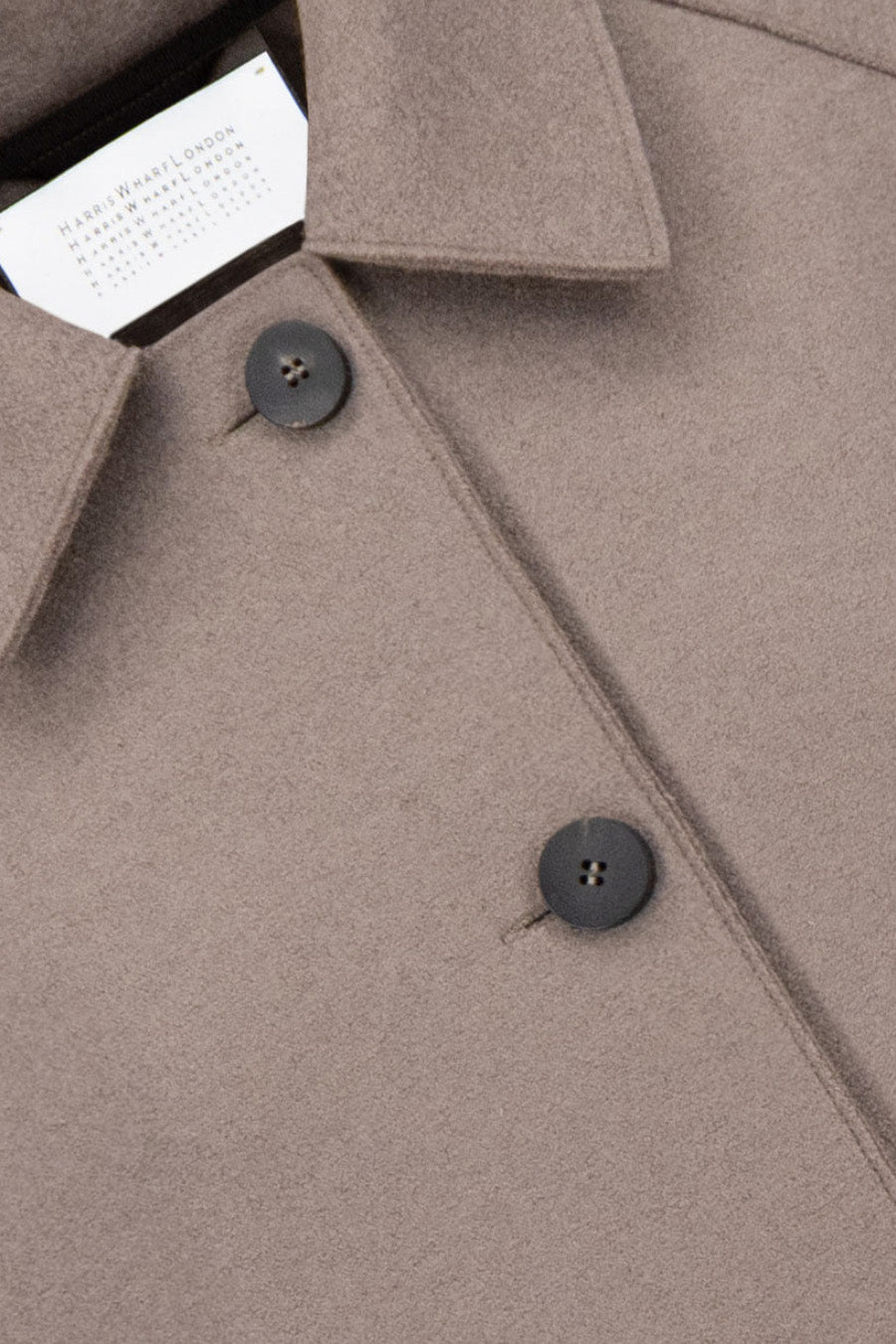 Harris Wharf London Balmacaan Pressed Wool Coat in Taupe