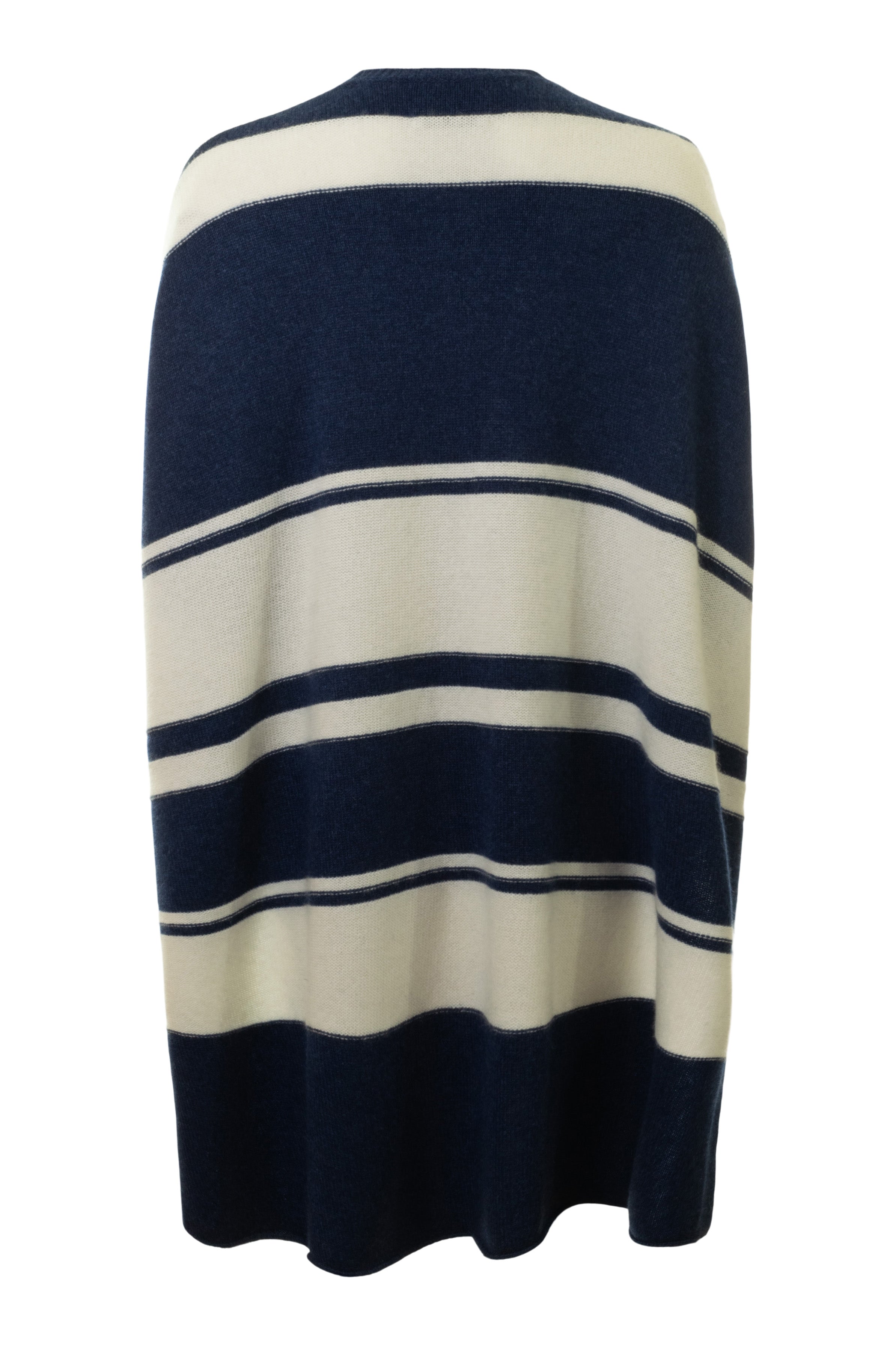 Kujten Abena Striped Open Cardigan in Jeans Fonce
