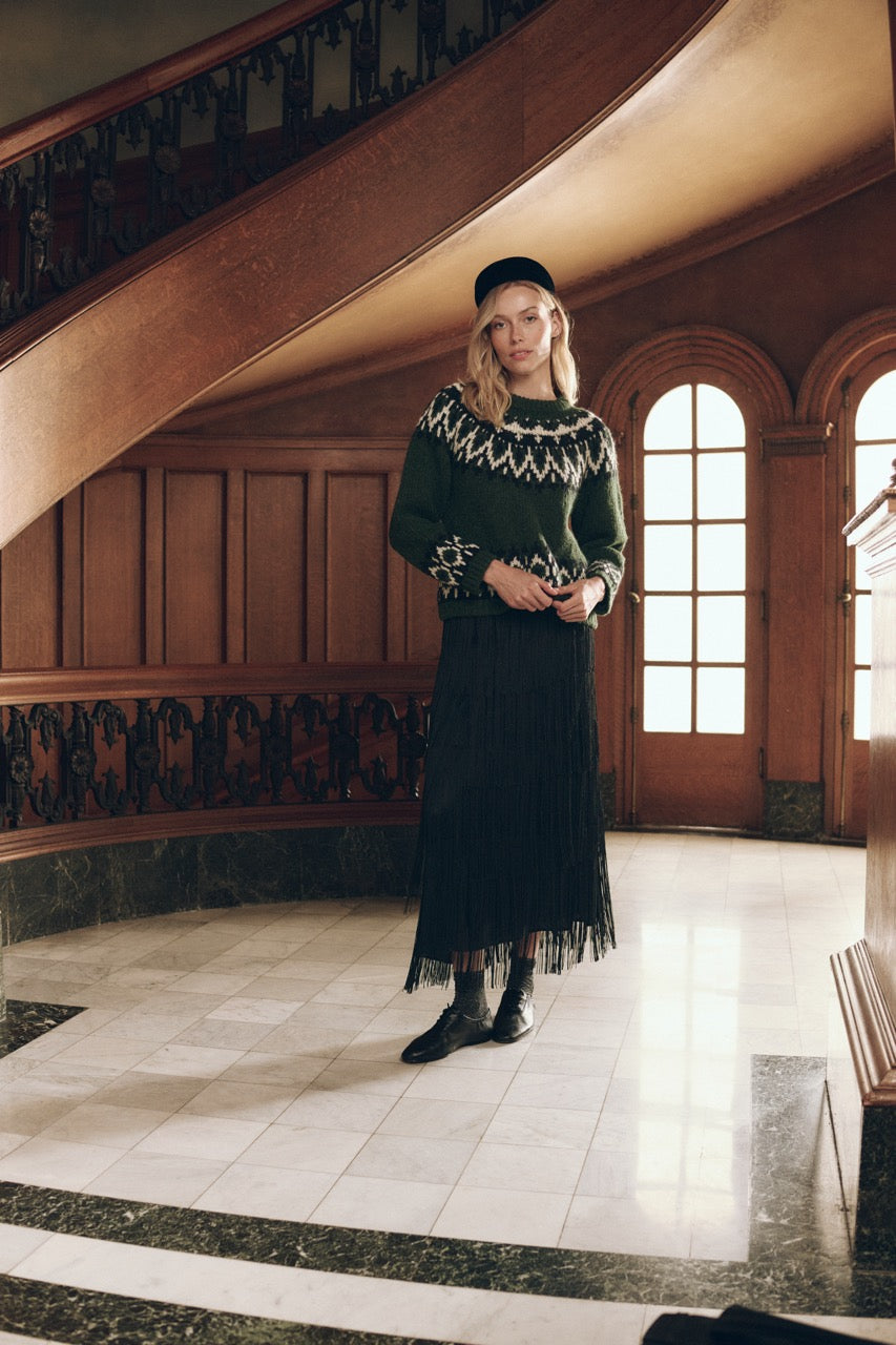 The Great The Arctic Fairisle Pullover in Winter Pine