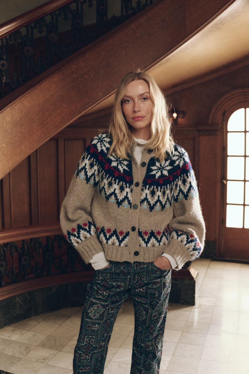 The Great The Winter Fairisle Cardigan in Snowflake