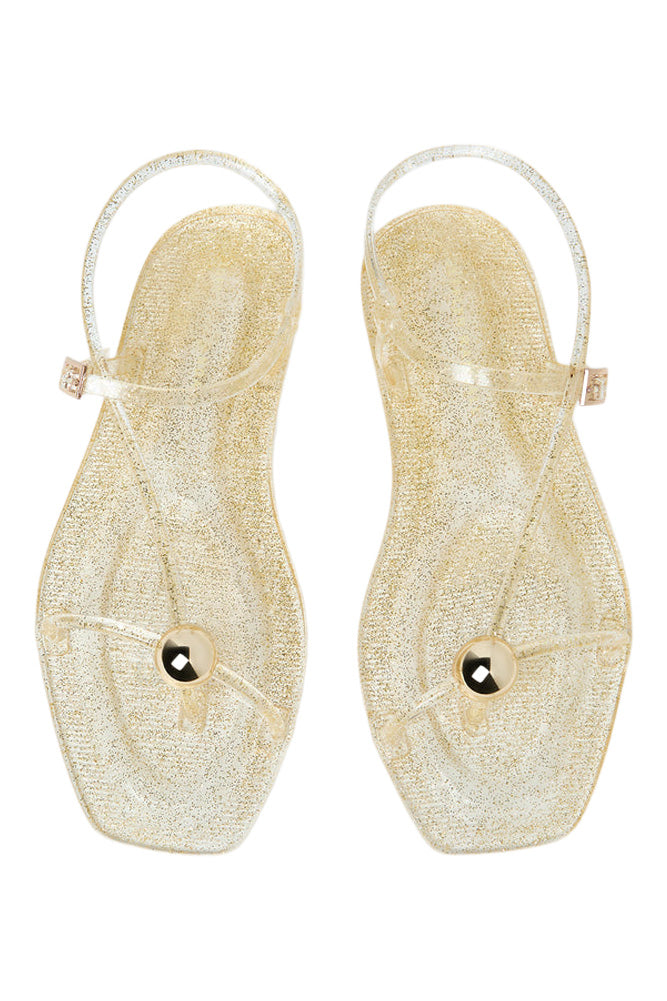 Loeffler Randall Dana Strappy Jelly Sandal in Champagne