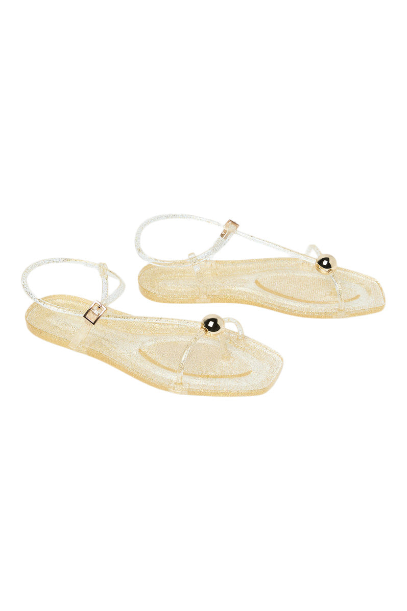 Loeffler Randall Dana Strappy Jelly Sandal in Champagne