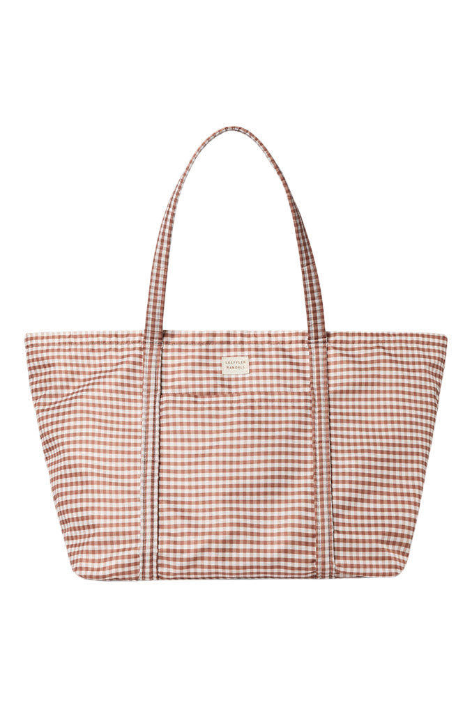 Loeffler Randall Dina Travel Tote in Brown Gingham