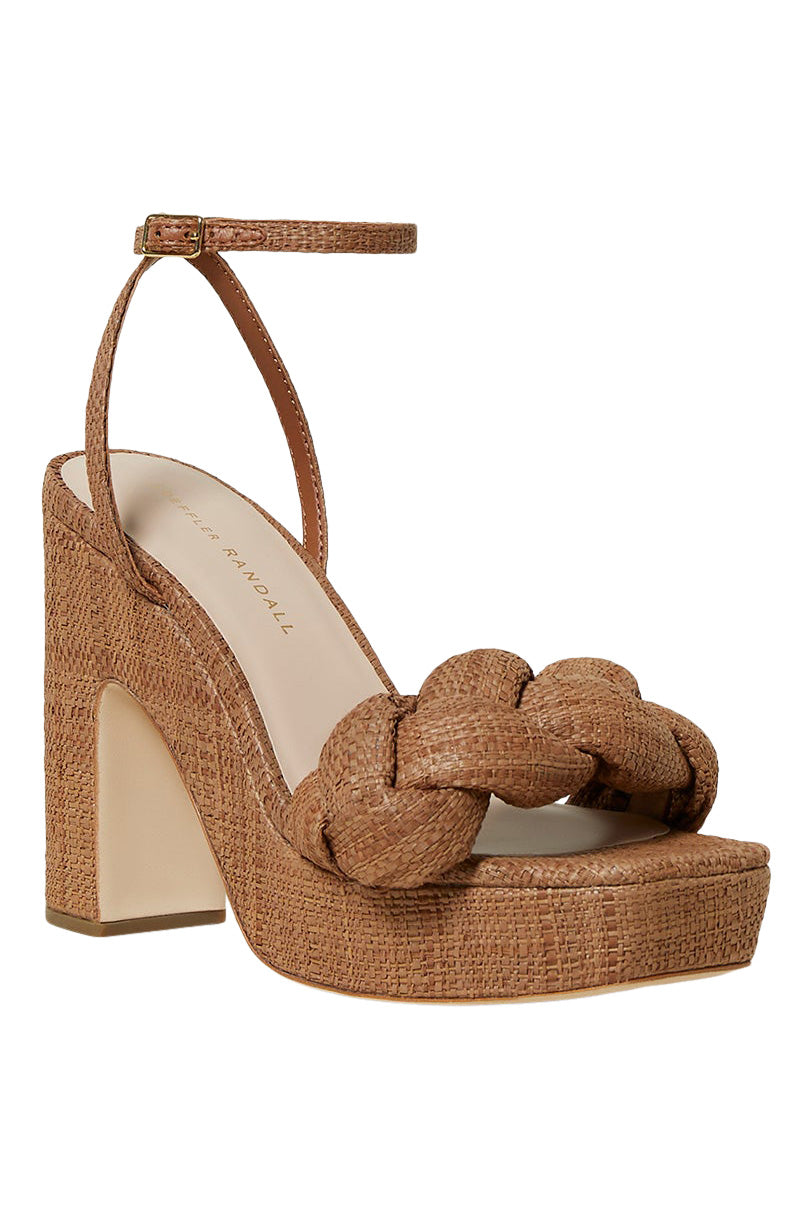 Loeffler Randall Fae Braided Platform Sandal in Brown