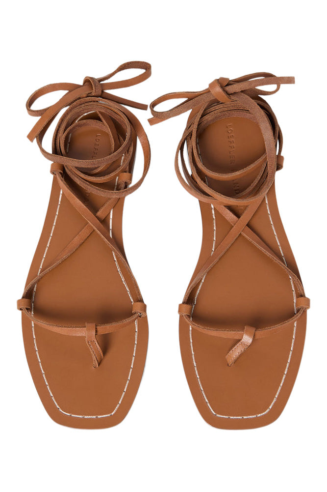 Loeffler Randall Lianna Lace Up Sandal in Cognac