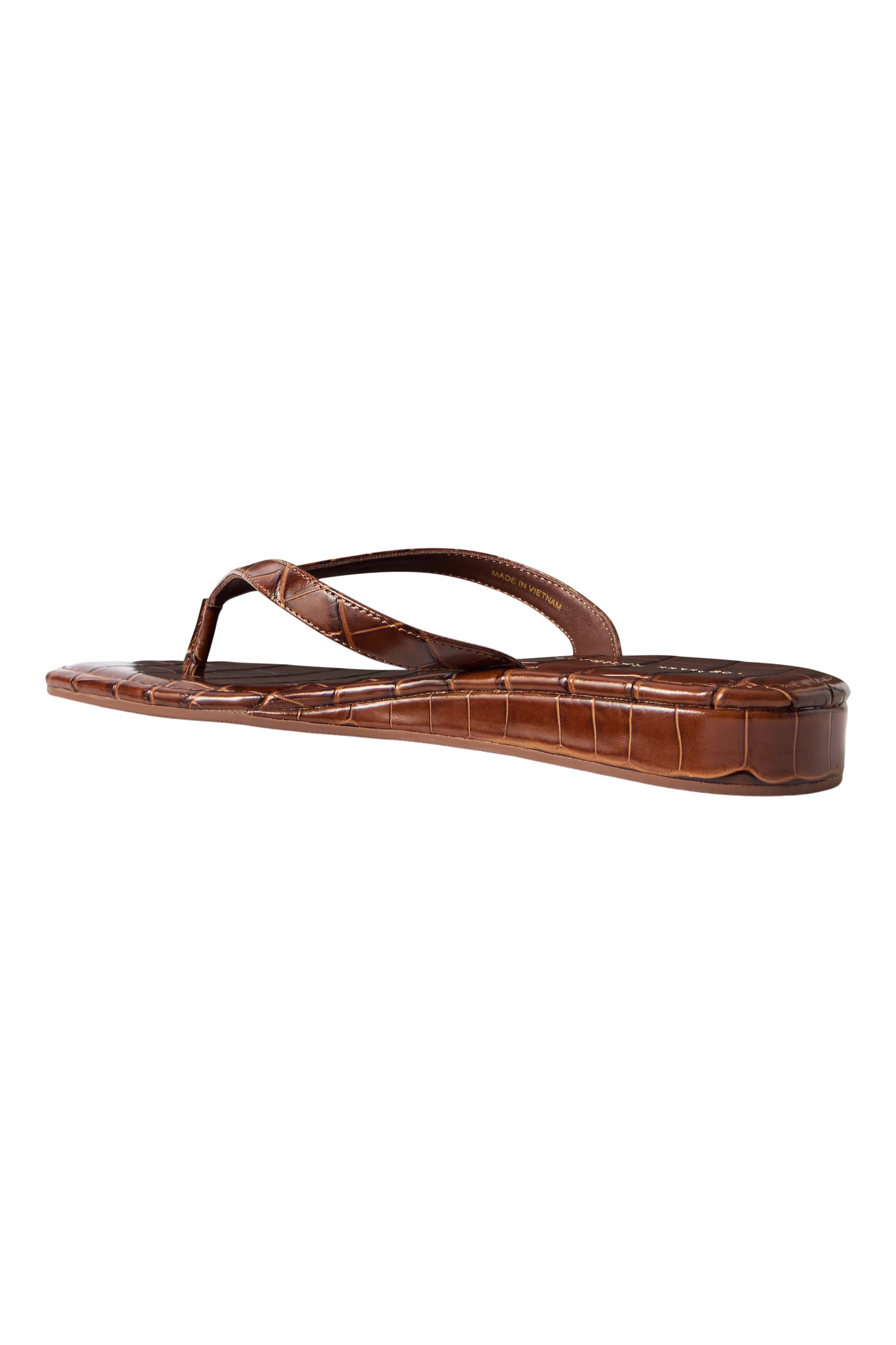 Loeffler Randall Lina Flip Flop in Espresso Embossed Leather