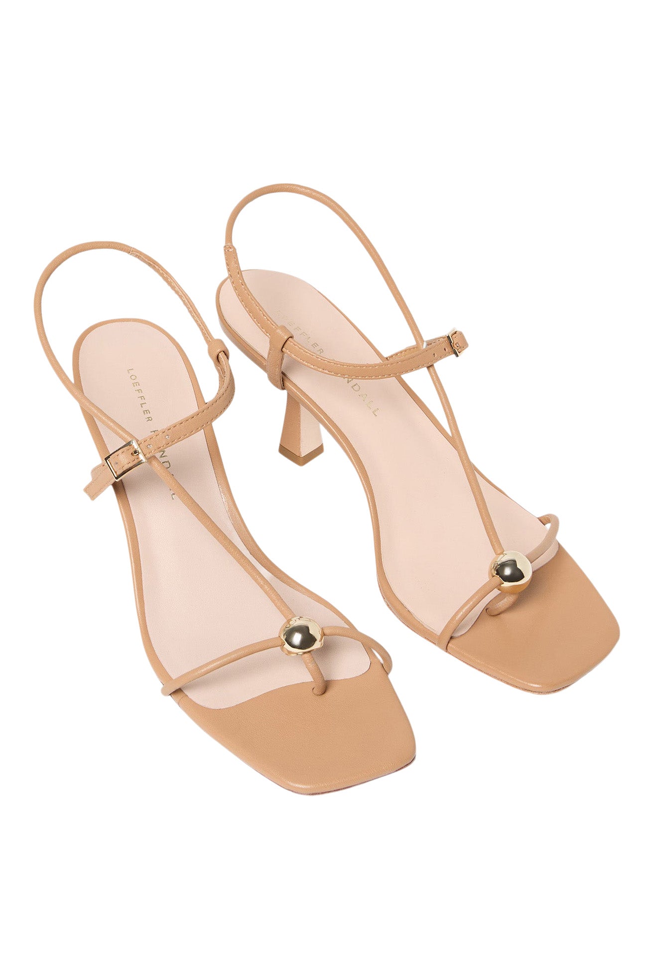 Loeffler Randall Triana Leather Mid-Heel Sandal
 in Dune