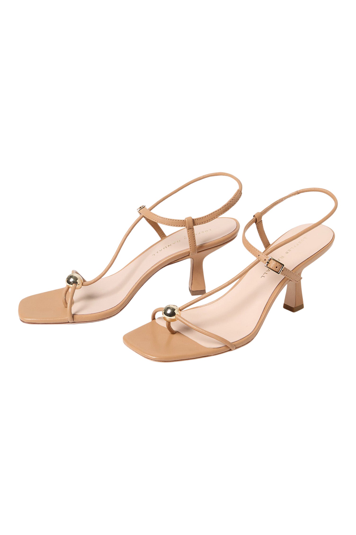 Loeffler Randall Triana Leather Mid-Heel Sandal
 in Dune