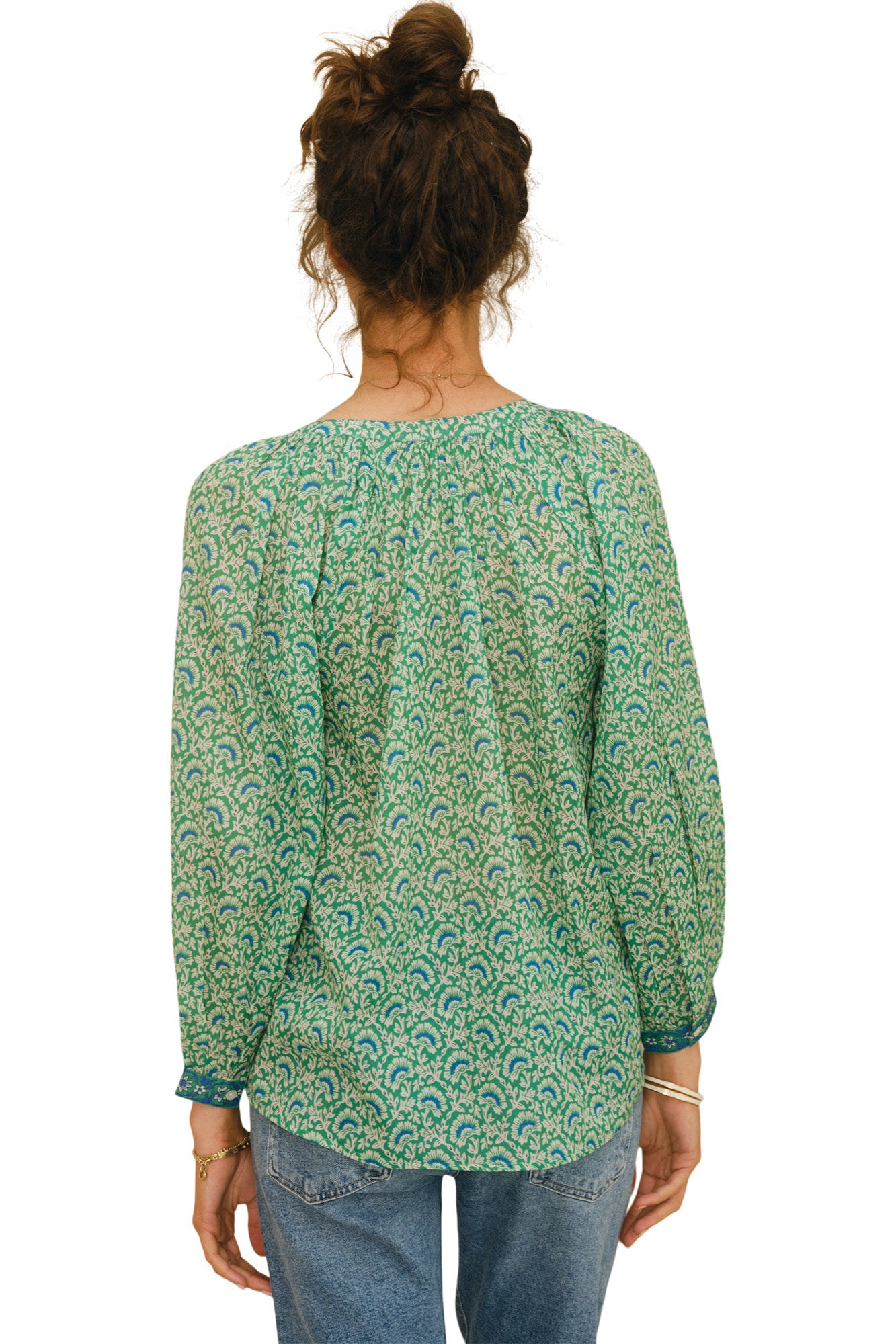 M.A.B.E Dana Long Sleeve Top in Green