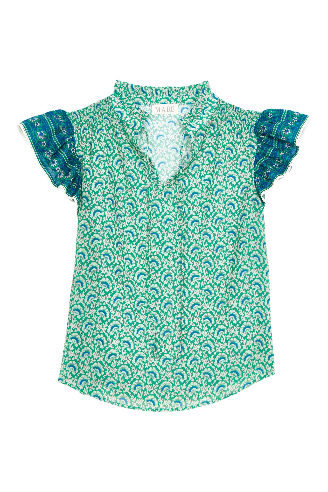 M.A.B.E Dana Short Sleeve Top in Green