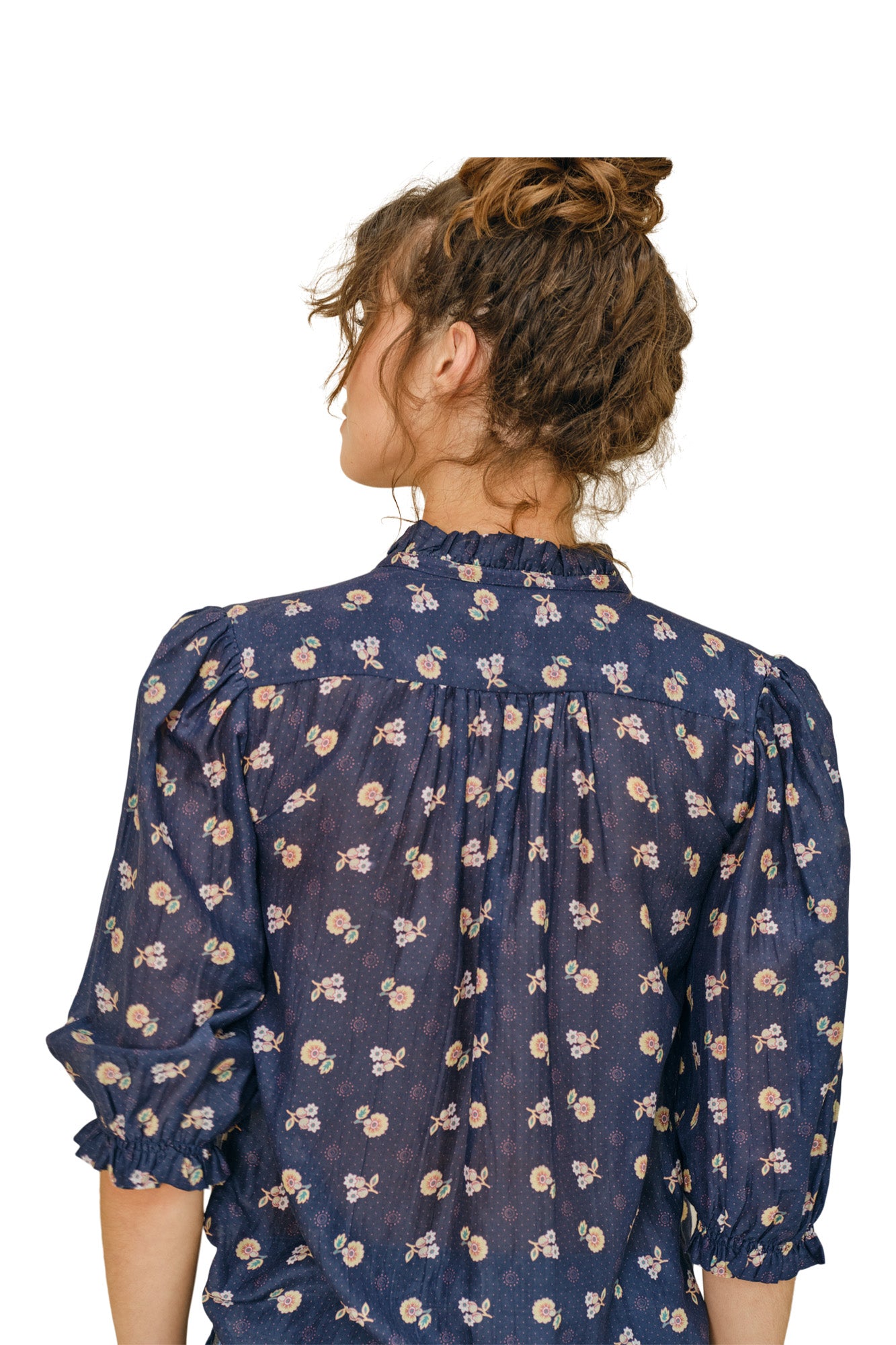 M.A.B.E Dulcie Long Sleeve Top in Navy