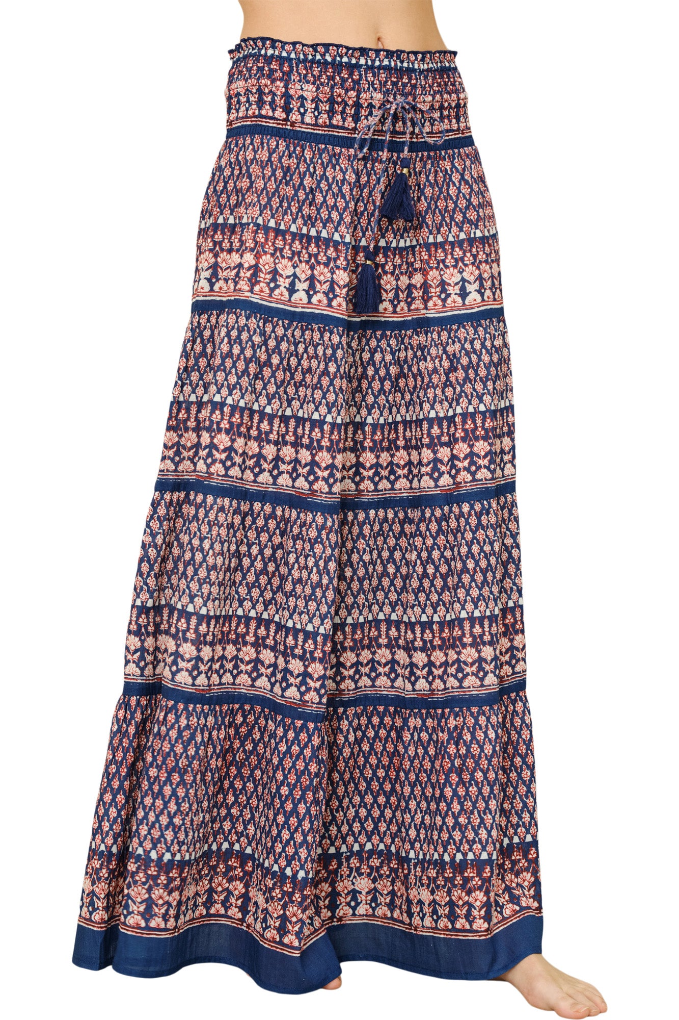 M.A.B.E Mari Maxi Skirt in Indigo