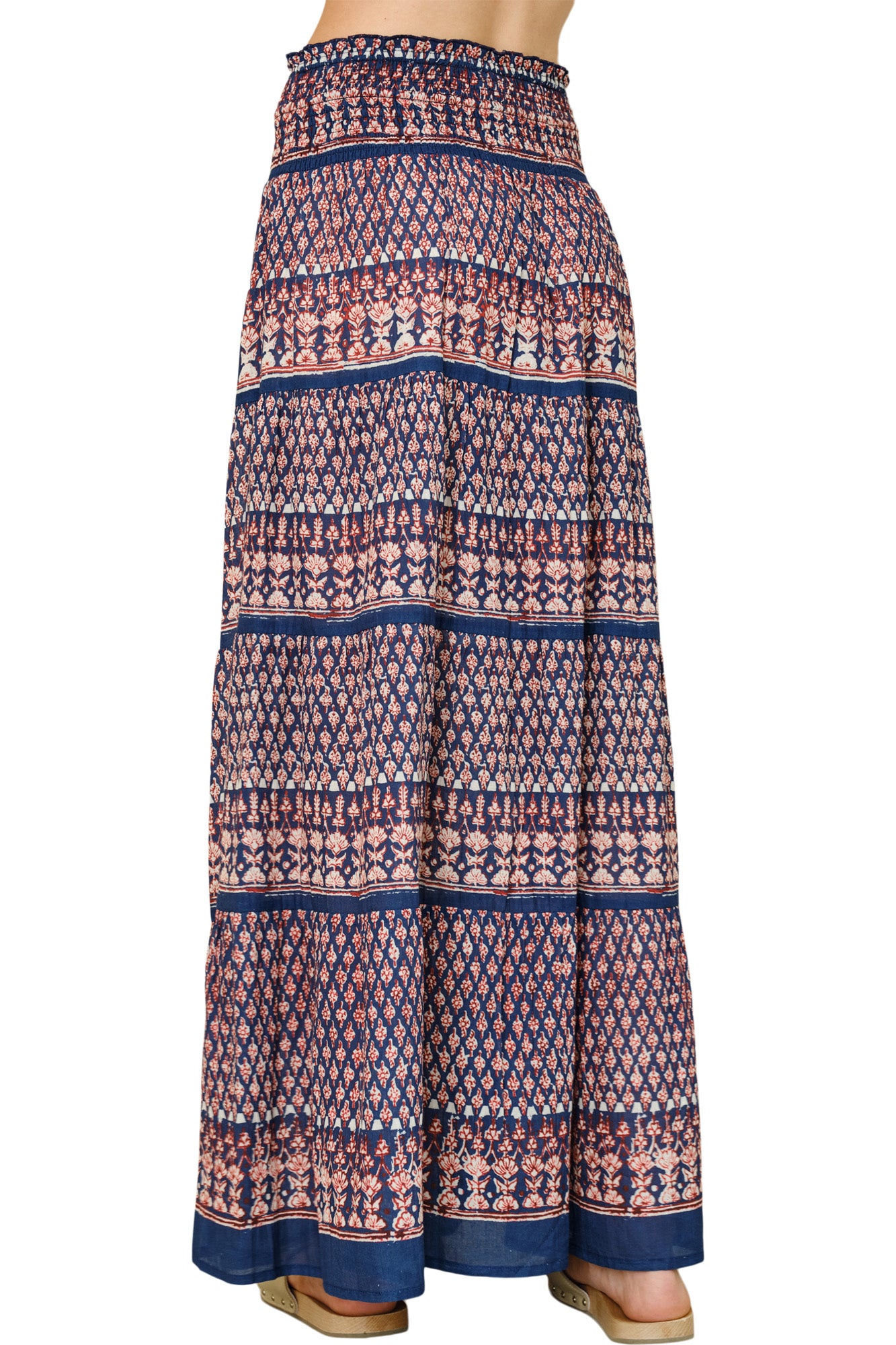 M.A.B.E Mari Maxi Skirt in Indigo