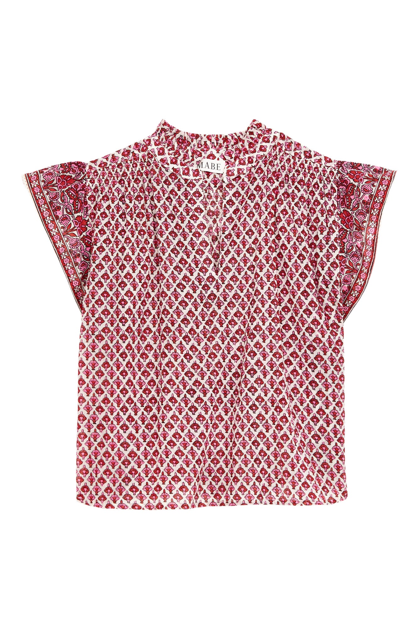 M.A.B.E Viti Short Sleeve Top in Pink