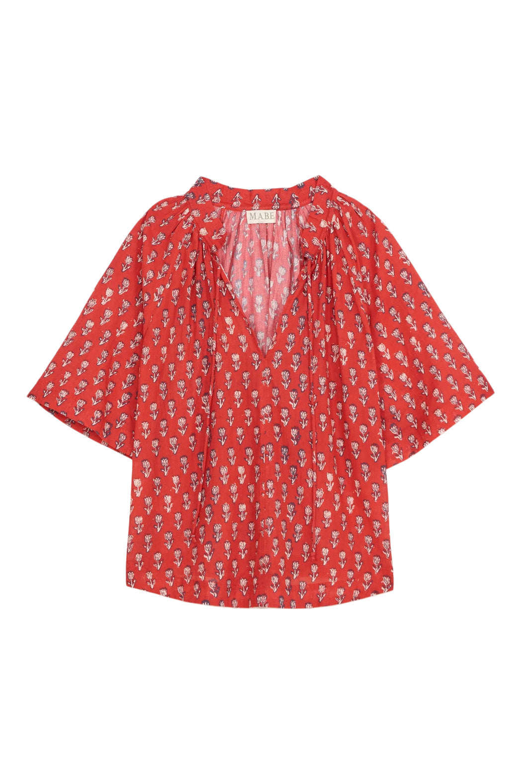 M.A.B.E Ari Gathered Top in Red