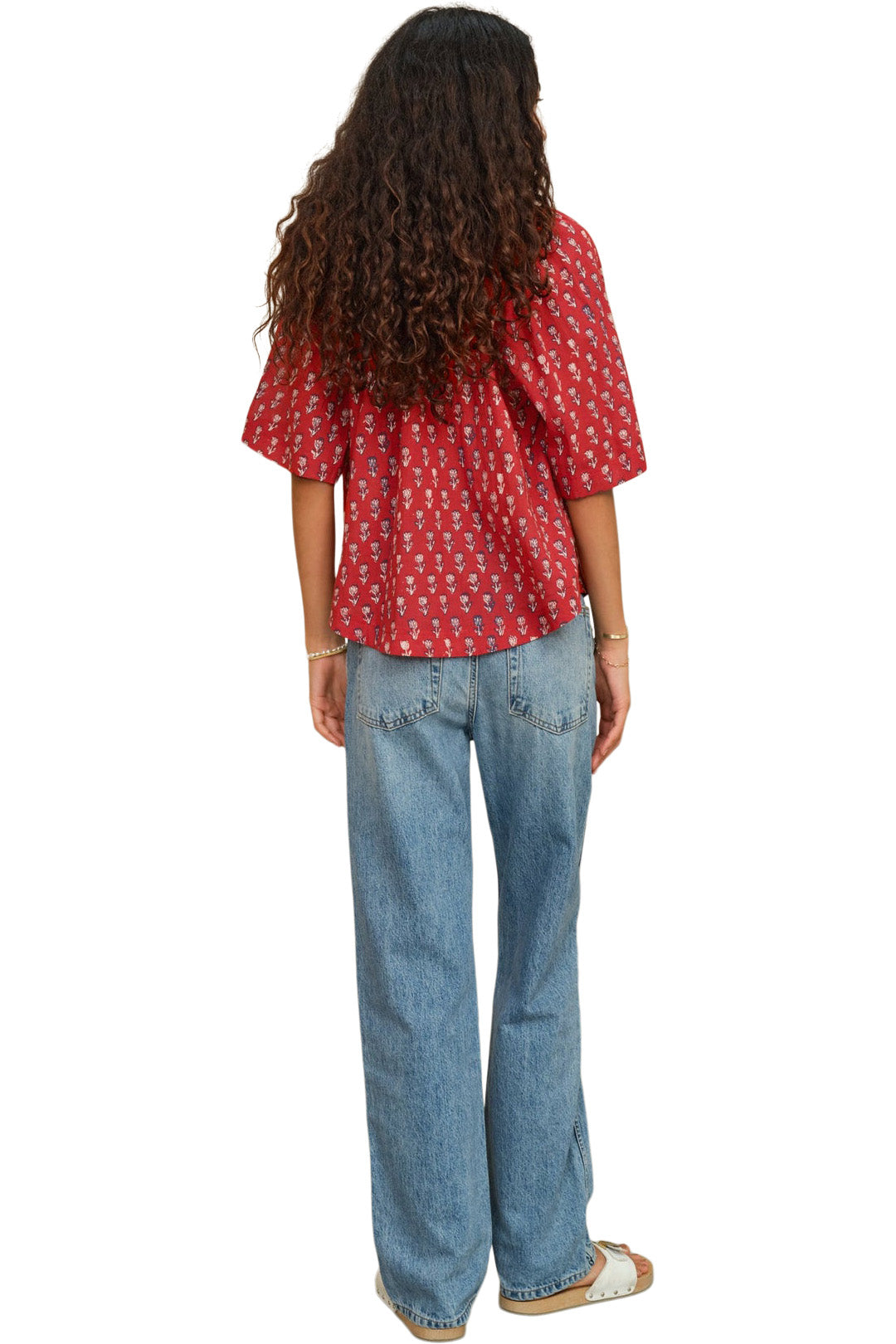 M.A.B.E Ari Gathered Top in Red