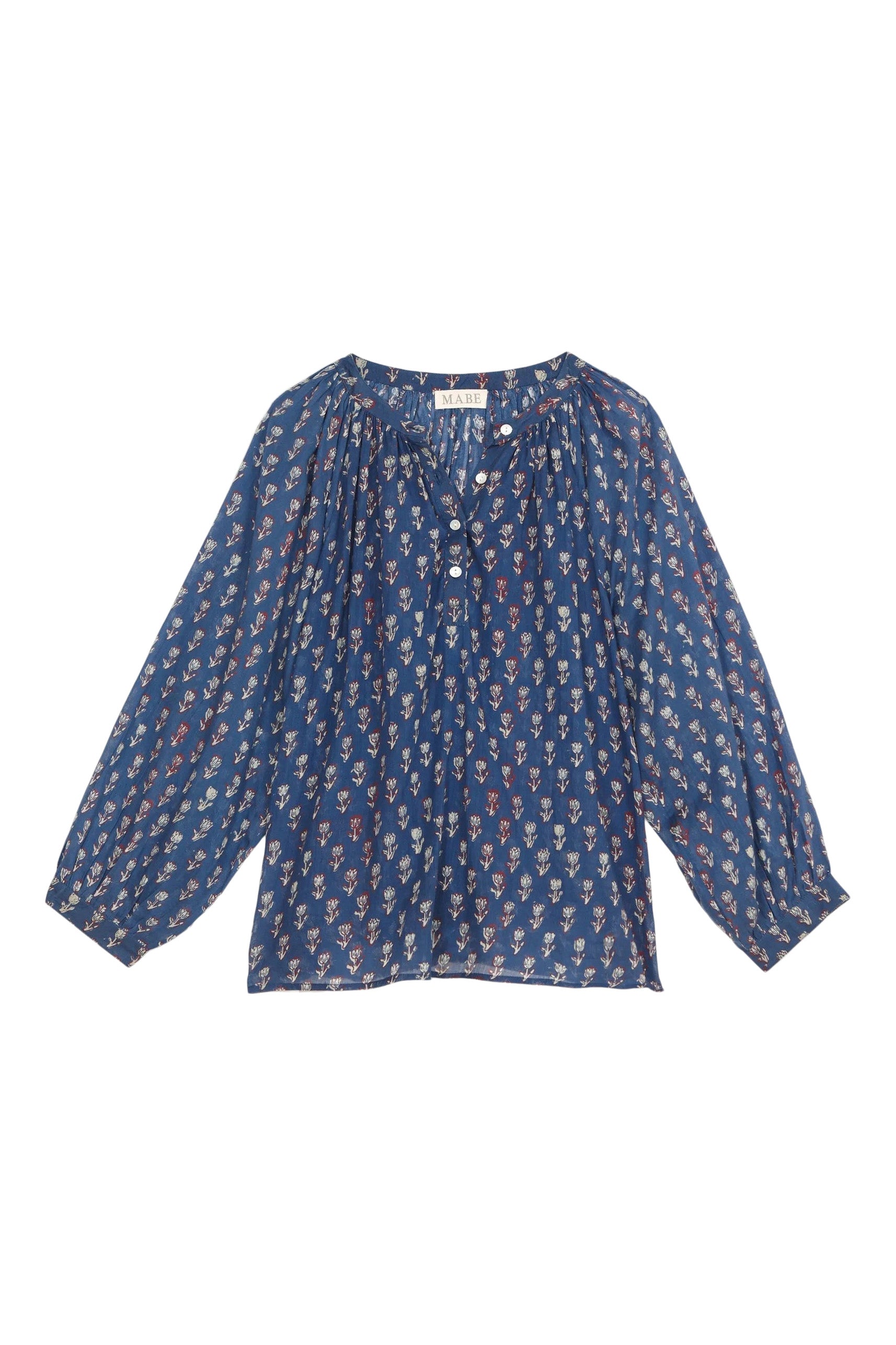M.A.B.E Ari Long Sleeve Top in Indigo