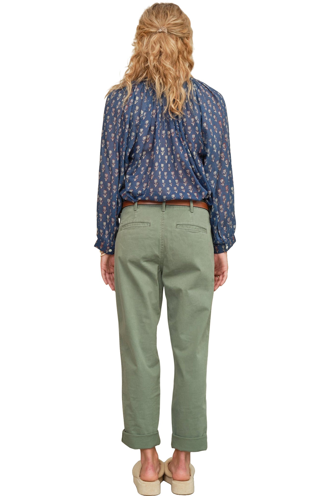 M.A.B.E Ari Long Sleeve Top in Indigo